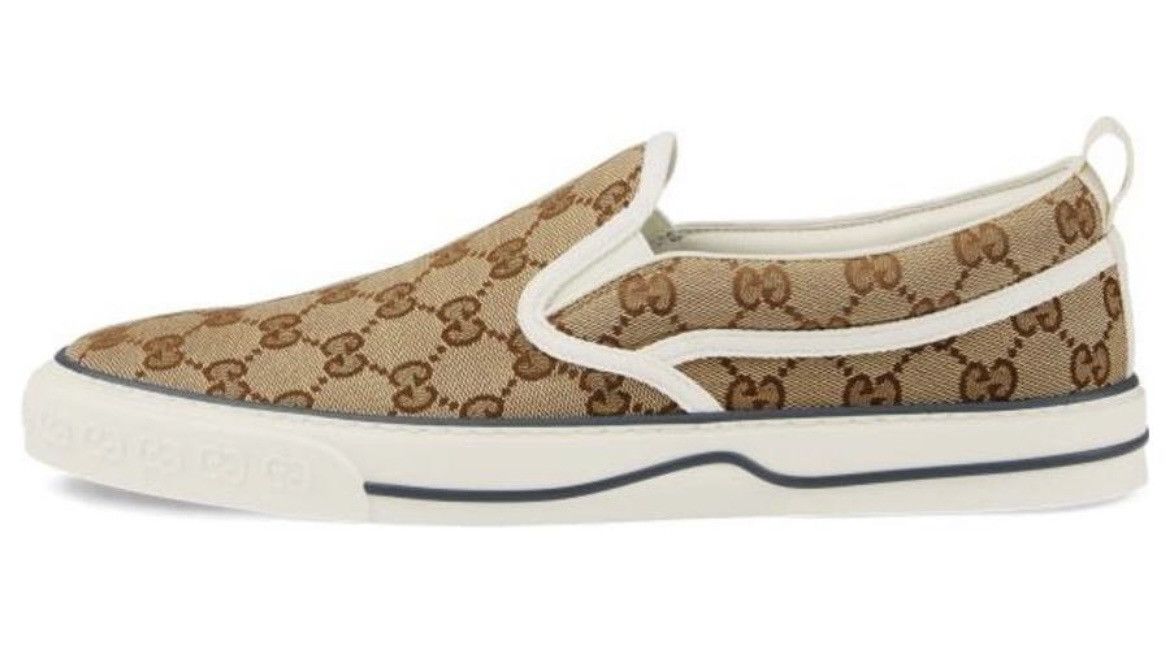 Gucci Gucci Men's Tennis 1977 Slip-On Beige Ebony size 12 Size US 12 / EU 45 - 3 Thumbnail