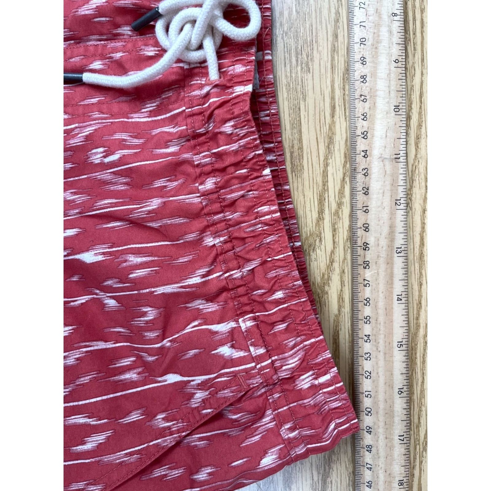 Vintage American Eagle Shorts Swim Trunks Mens L Orange Printed Draw String Stretch Size US 33 - 7 Thumbnail