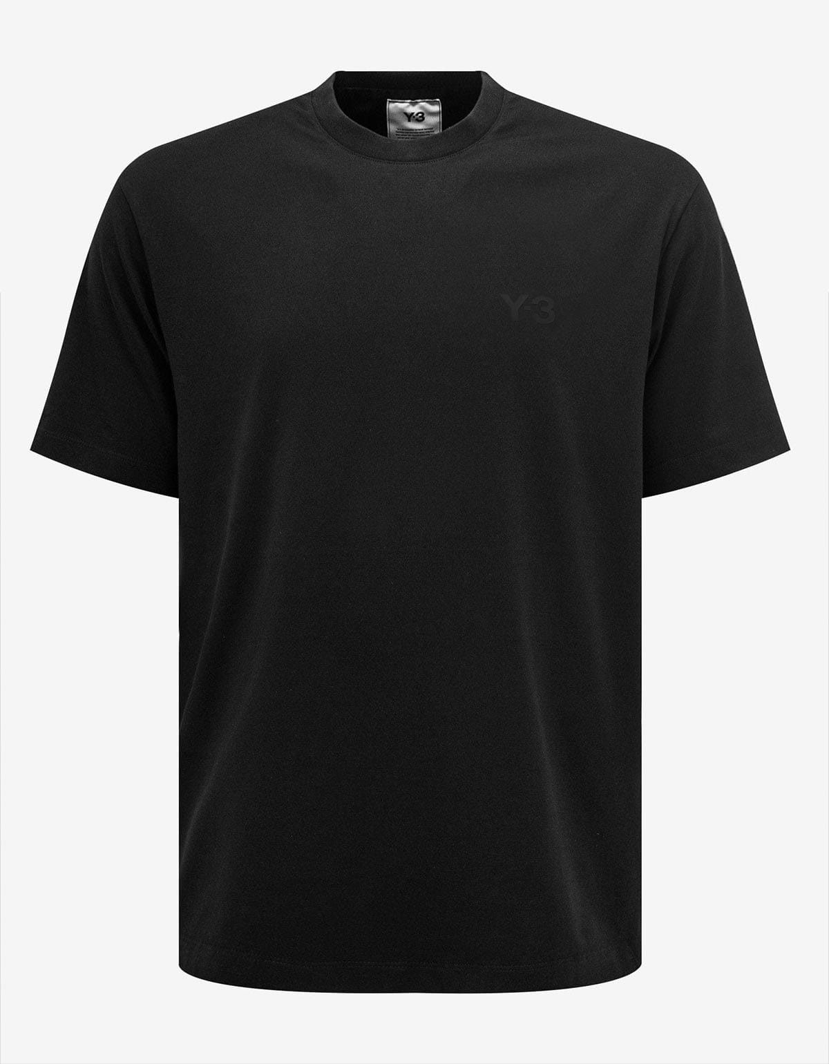 image of Y 3 Black Logo Relaxed T-Shirt in Black Logo Relaxed T/Shirt, Men's (Size Medium)