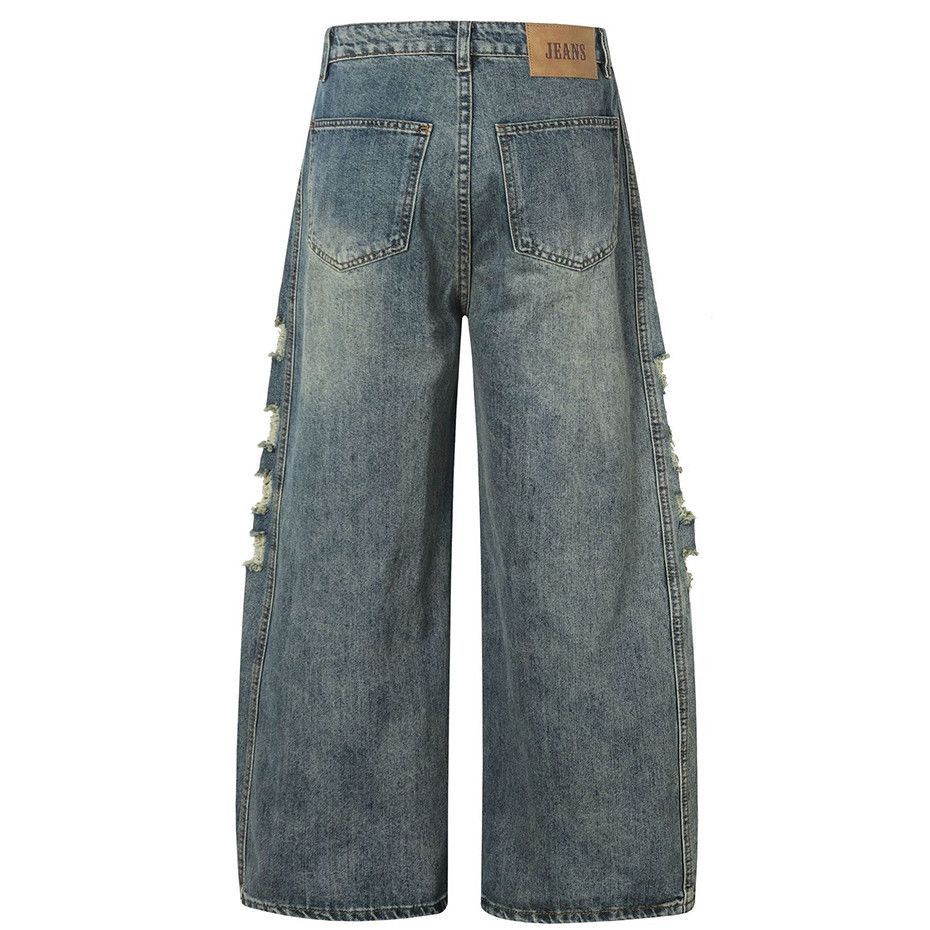 Japanese Brand × Jean Vintage Blue Baggy Ripped Loose Jeans Size US 29 - 2 Thumbnail