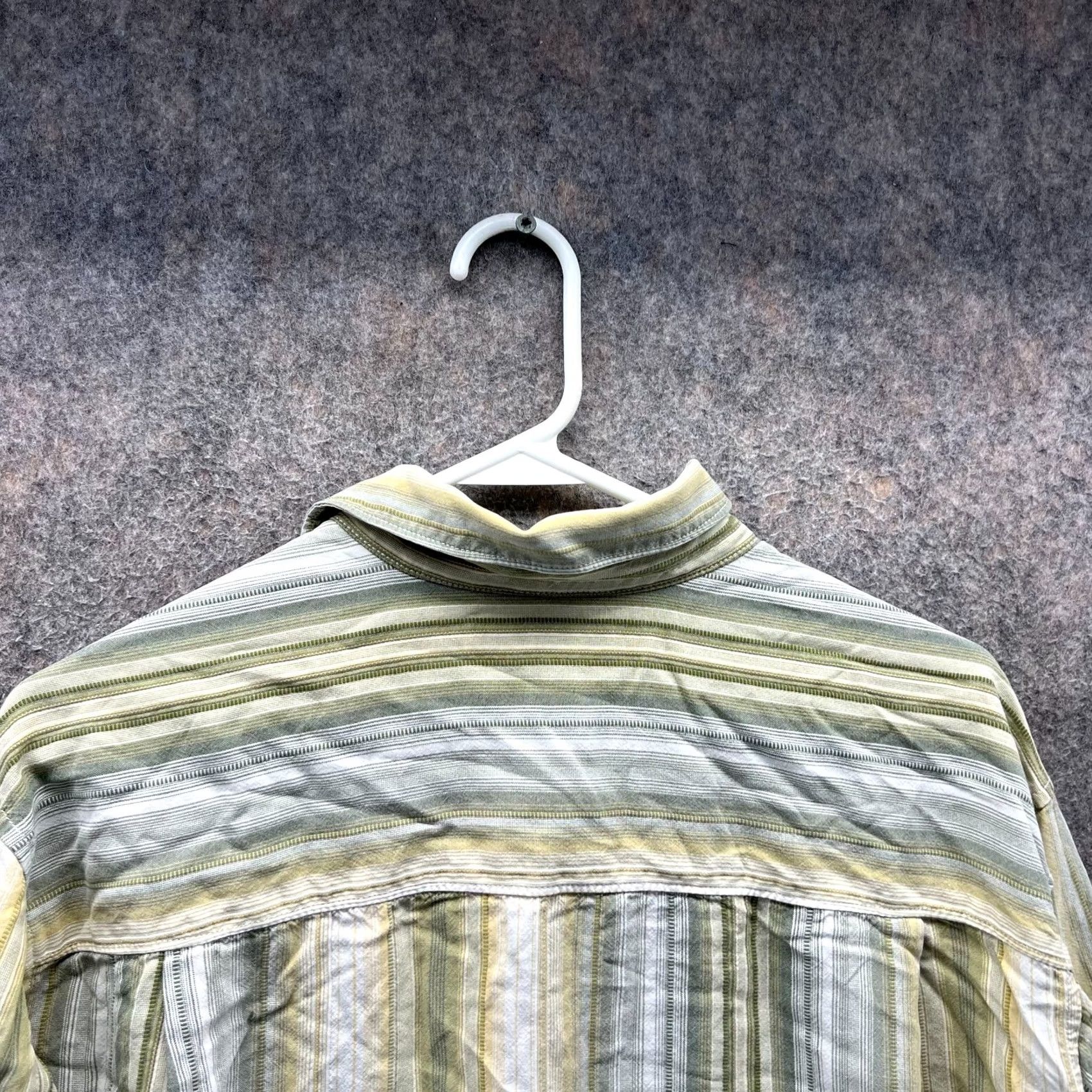 Tommy Bahama VINTAGE Tommy Bahama Shirt Mens L Green Yellow Striped Button-Down Tencel Size US L / EU 52-54 / 3 - 3 Thumbnail