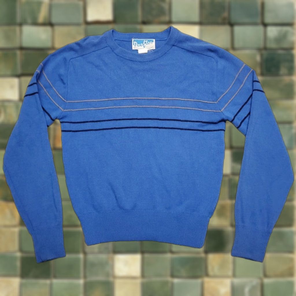 Rails VINTAGE Famous Trails Sweater Mens L Blue 100% Wool Ski Classic 90s Y2K Crew Neck Striped Knit Pullover Long Sleeve Size US L / EU 52-54 / 3 - 1 Thumbnail