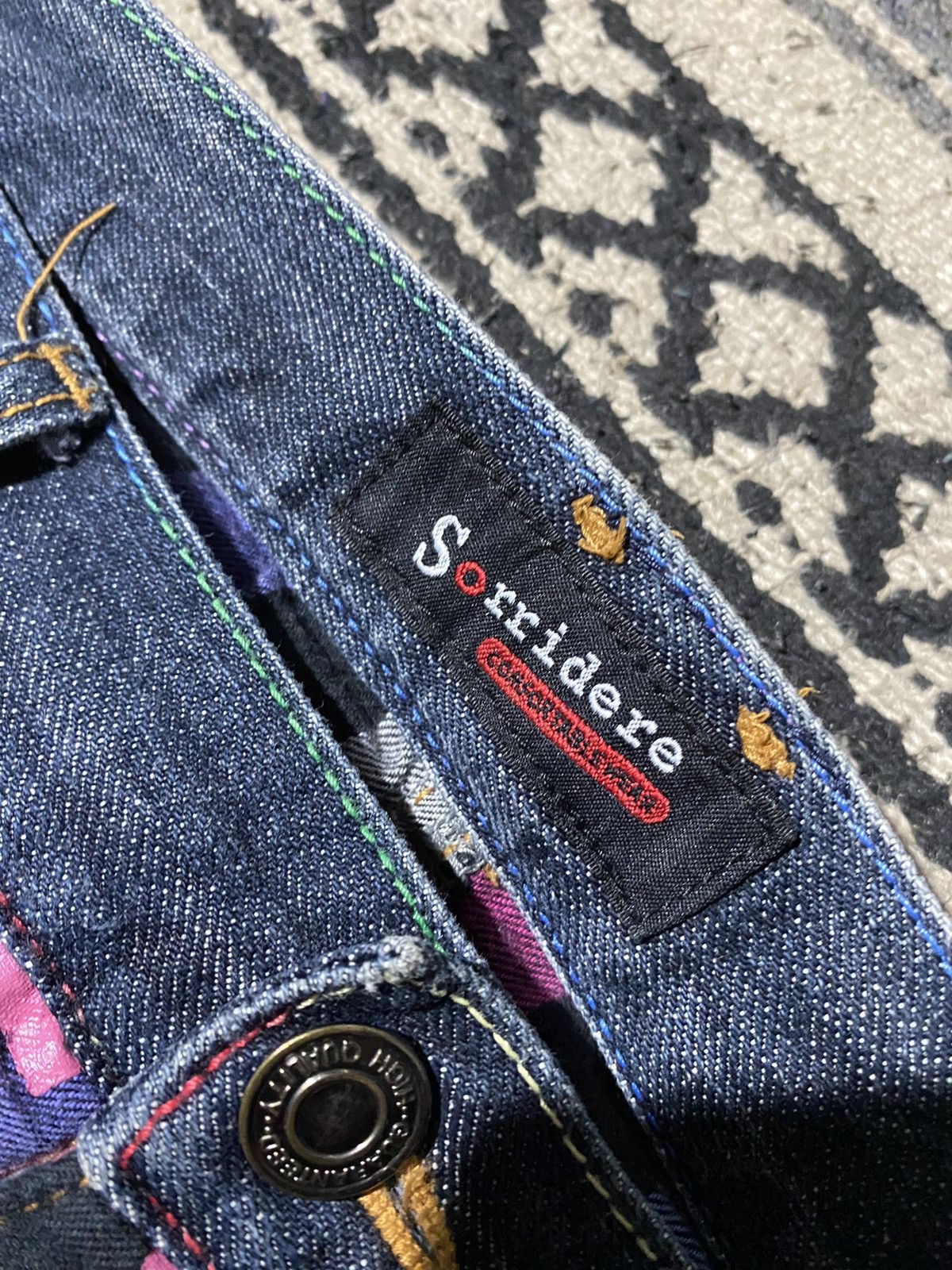If Six Was Nine 2000s Sorridere - Double Waist Zebra Claws Faded Denim Jean Size US 32 / EU 48 - 8 Thumbnail