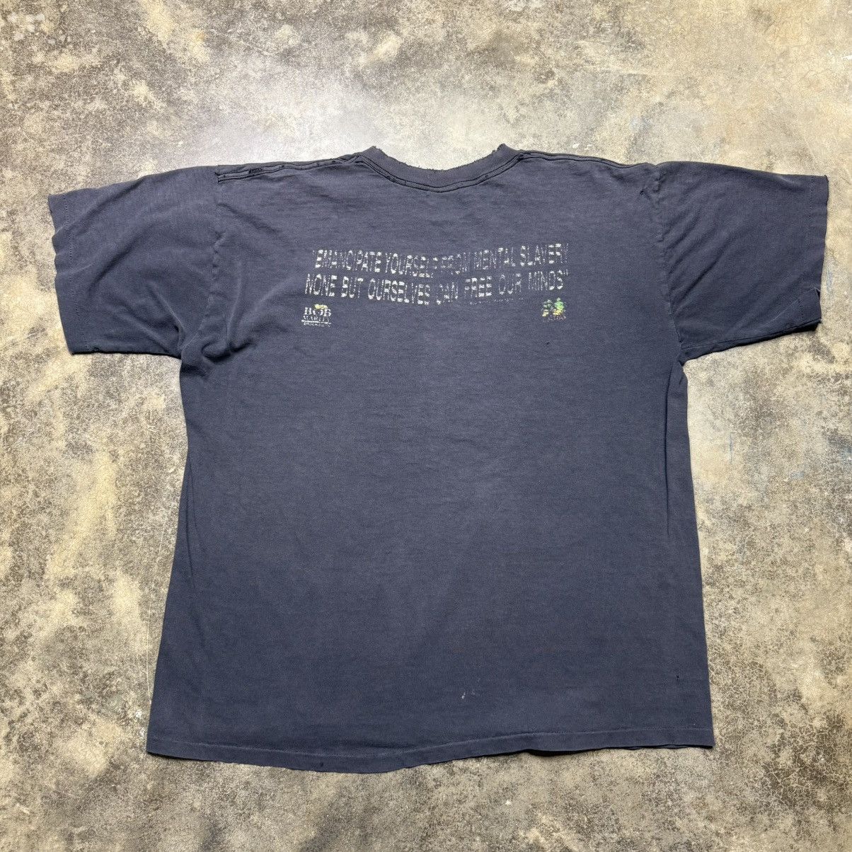 Vintage vintage bob marley faded black emancipate mental slavery tee Size US XL / EU 56 / 4 - 9 Thumbnail
