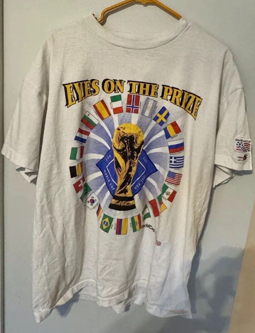 Vintage VTG 1994 FIFA World Cup USA XL Eyes On The Prize Flags Size US XL / EU 56 / 4 - 1 Thumbnail