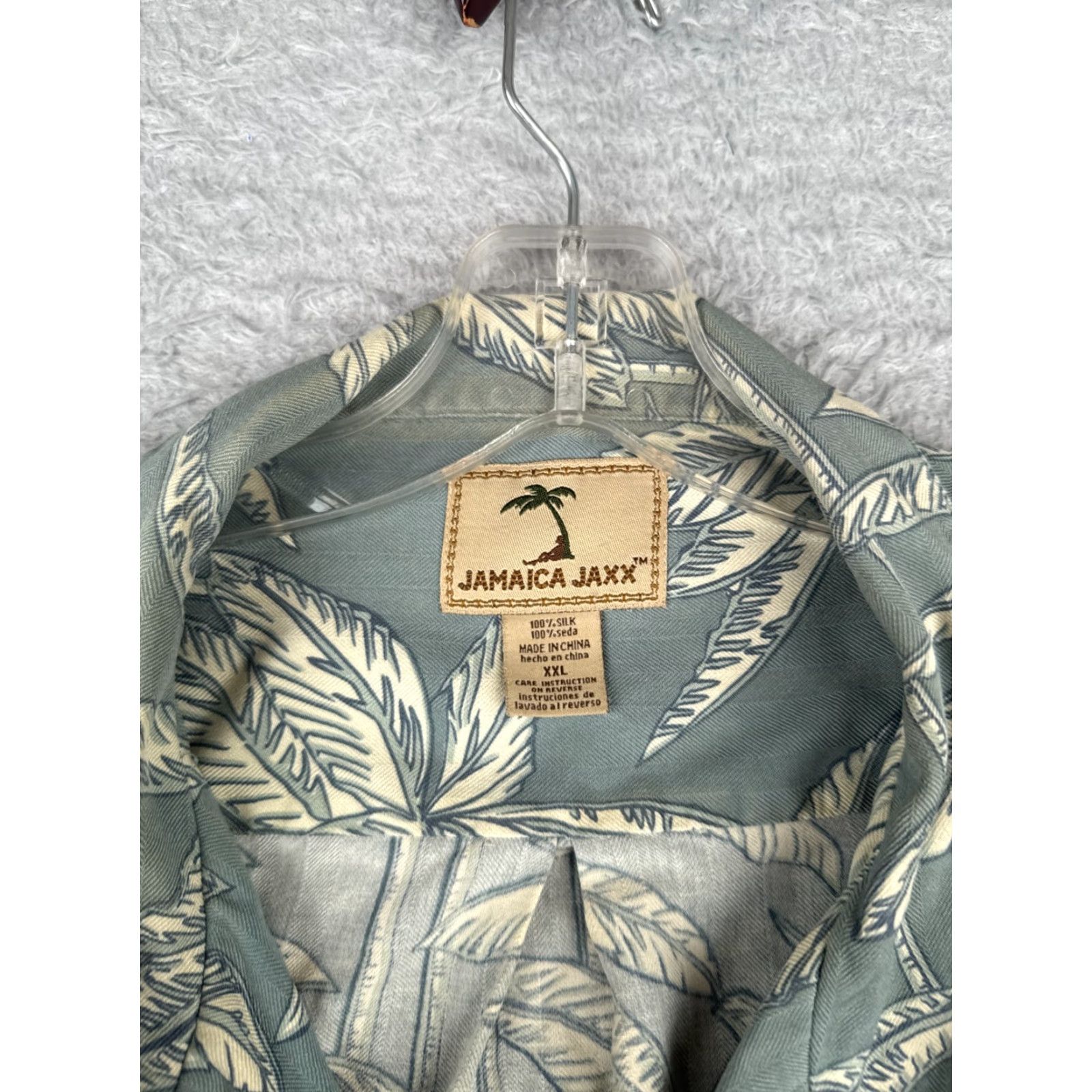 Vintage Jamaica Jaxx Button-Up Shirt Men 2XL Blue Floral Hawaiian Silk Summer Vacation Size US XXL / EU 58 / 5 - 7 Thumbnail