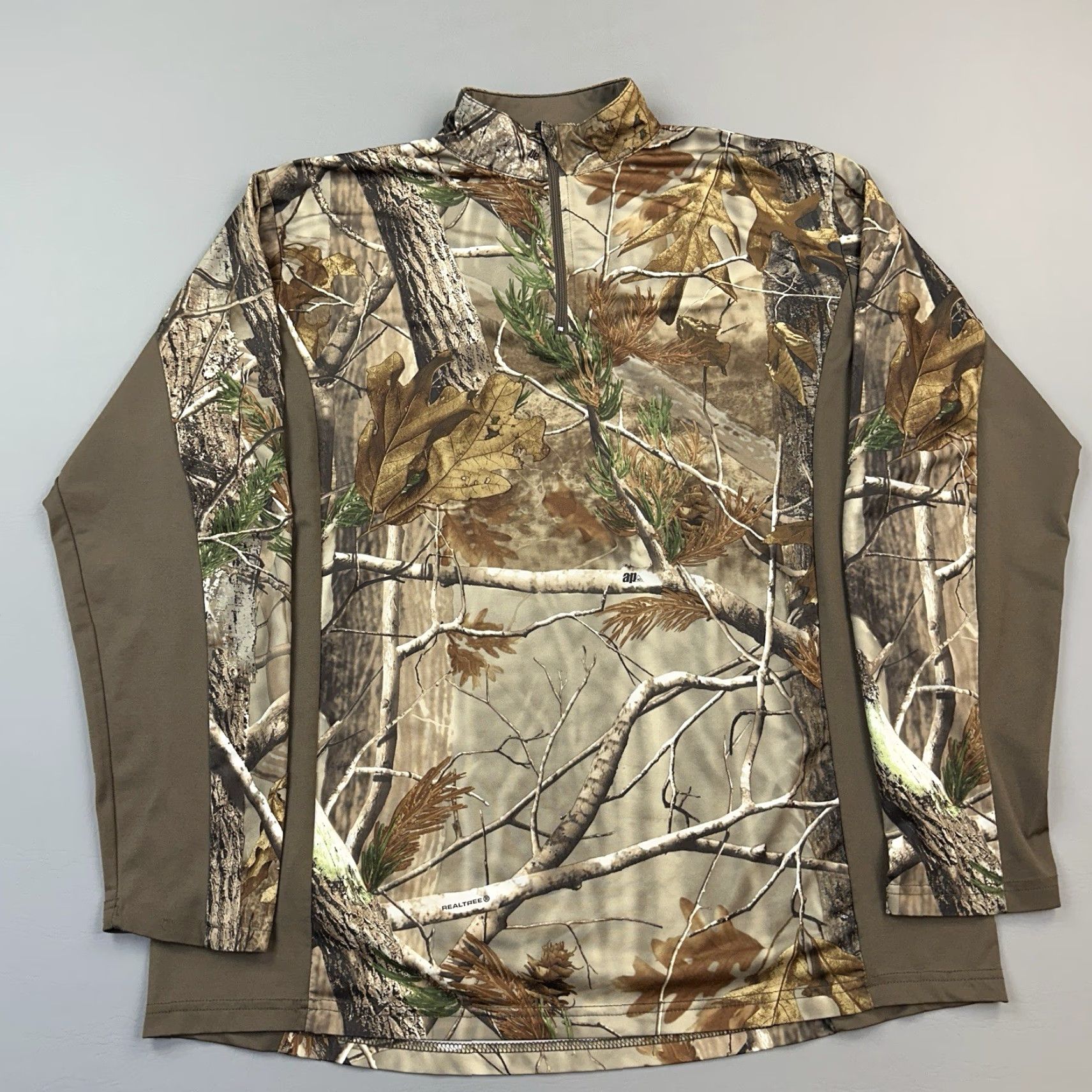 Realtree Realtree Pullover Mens Large AP Camo 1/4 Zip Performance Stretch Lightweight Size US L / EU 52-54 / 3 - 2 Thumbnail