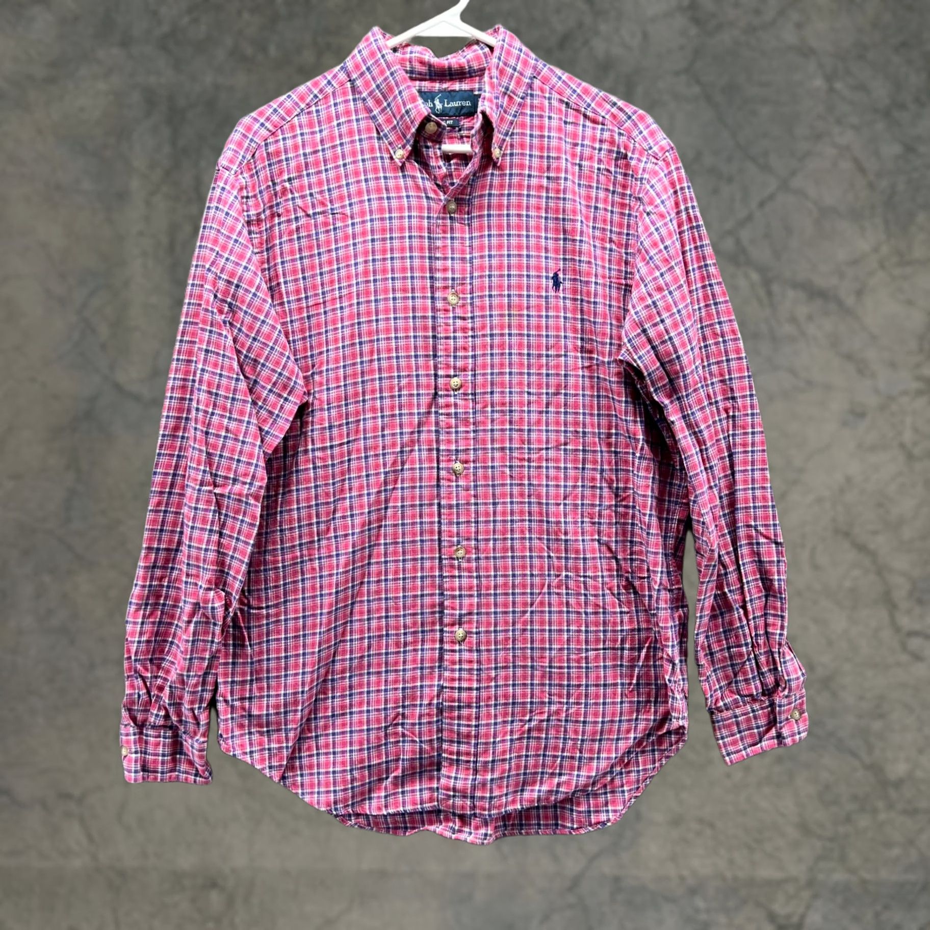 Ralph Lauren VINTAGE Ralph Lauren Shirt Men Medium Pink Button Up Classic Tattersall Plaid Size US M / EU 48-50 / 2 - 1 Thumbnail