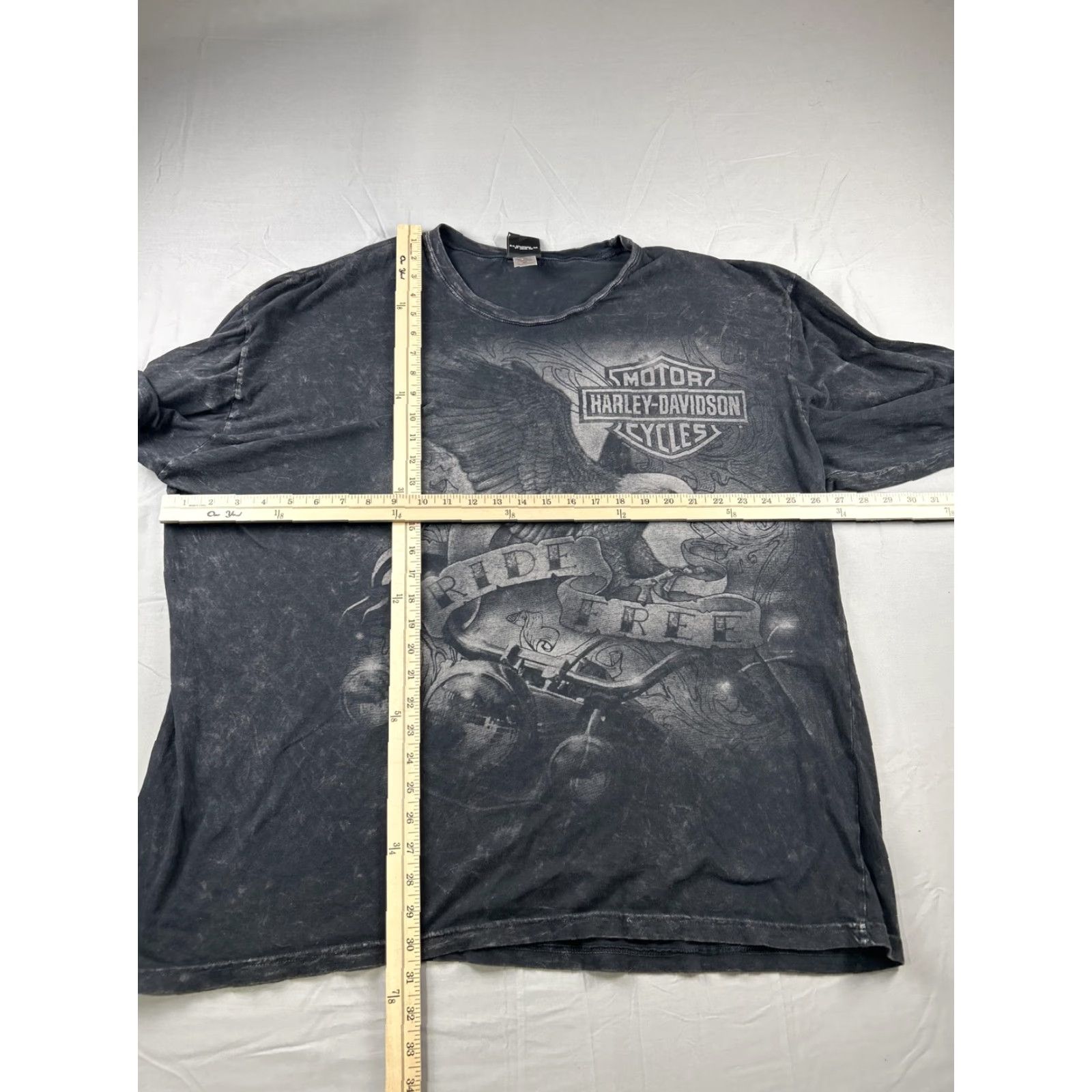 Harley Davidson Harley-Davidson Shirt Mens Long Sleeve 2XL Black Eagle Ride Free Las Cruces Eagle Graphic Print Crew Neck Size US XXL / EU 58 / 5 - 5 Thumbnail