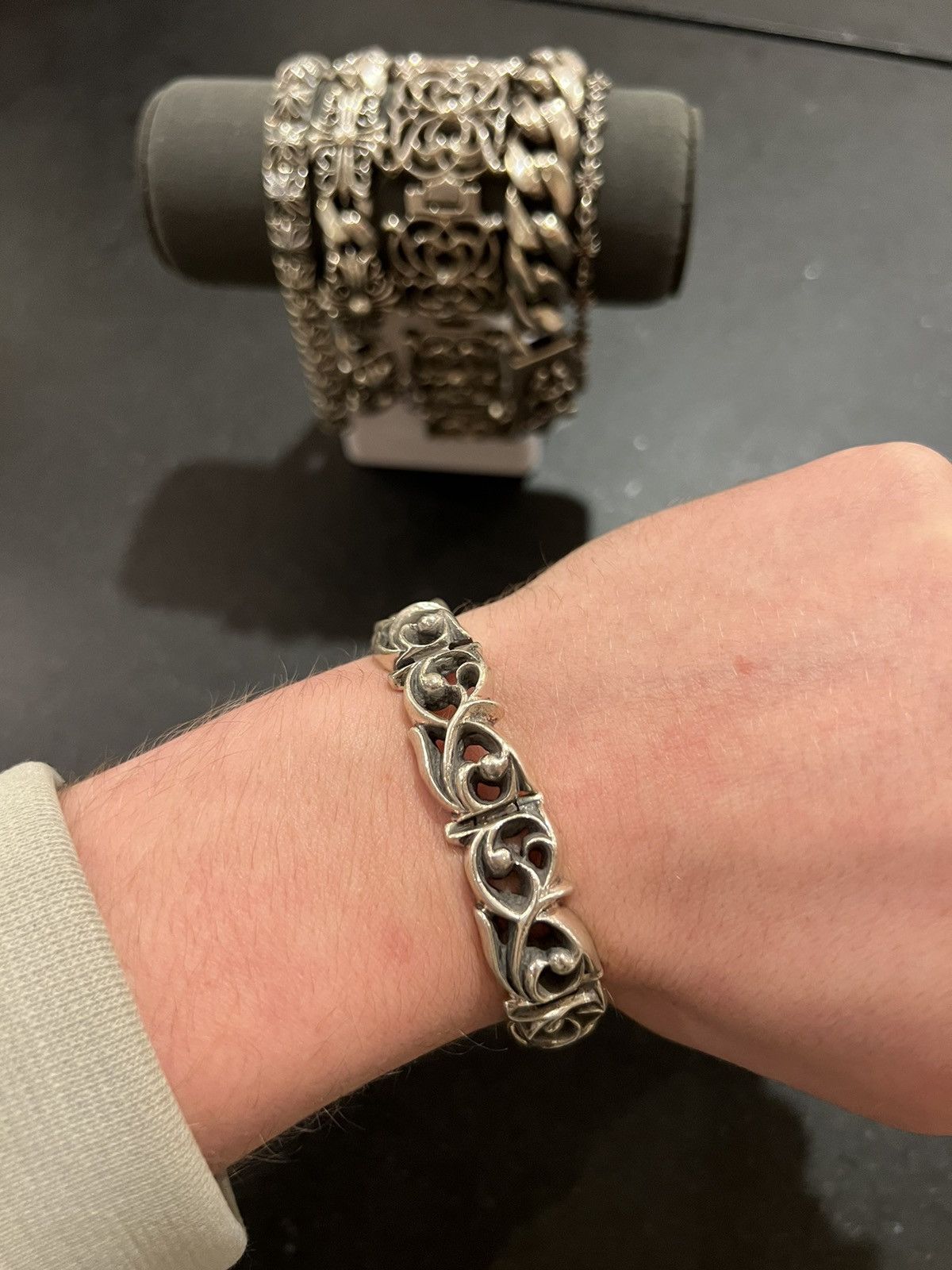 image of Chrome Hearts Eternity Vine Bracelet Silver, Men's