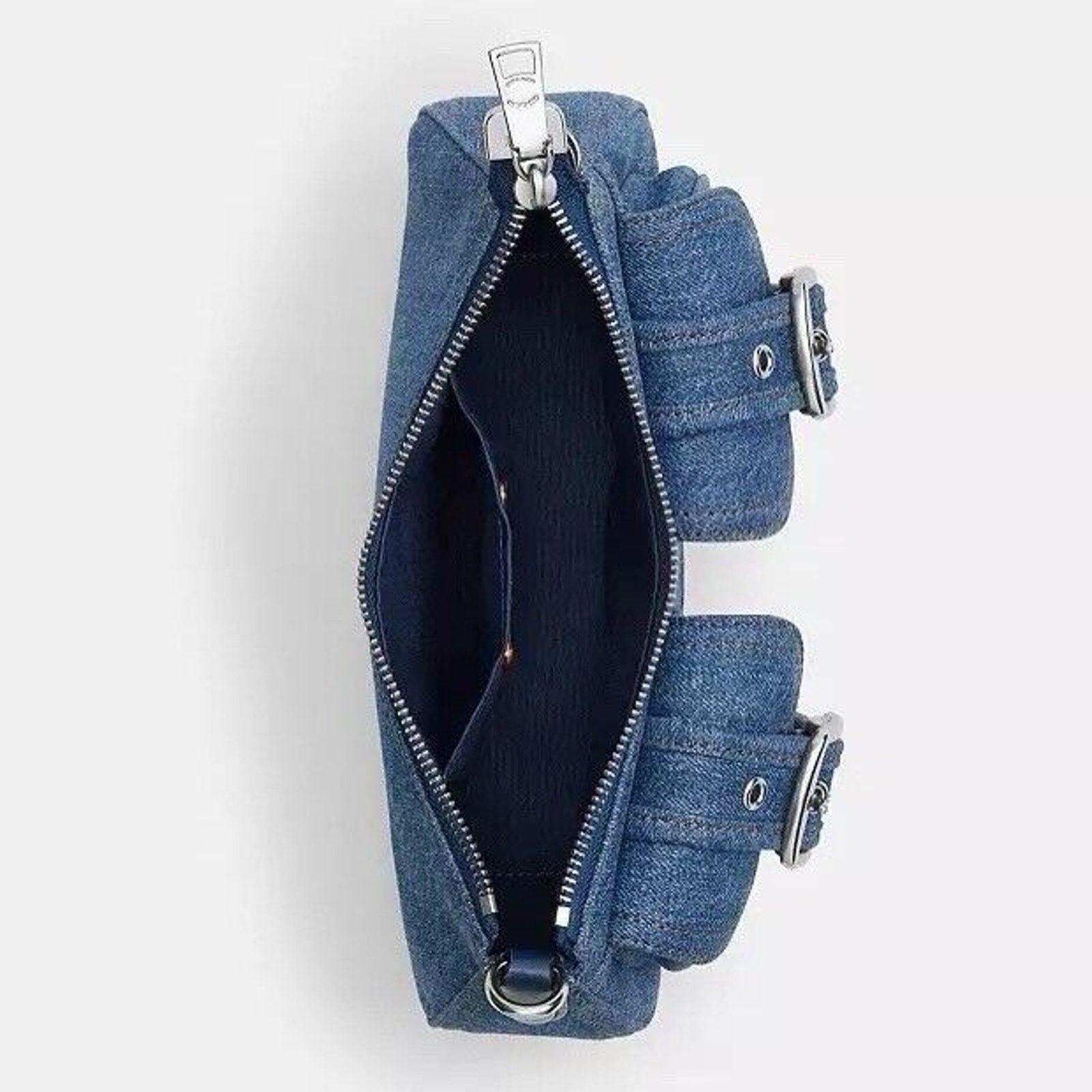 Coach NWT Coach Ashton Bag In Signature Denim CAK44 Silver/Indigo Size ONE SIZE - 10 Thumbnail