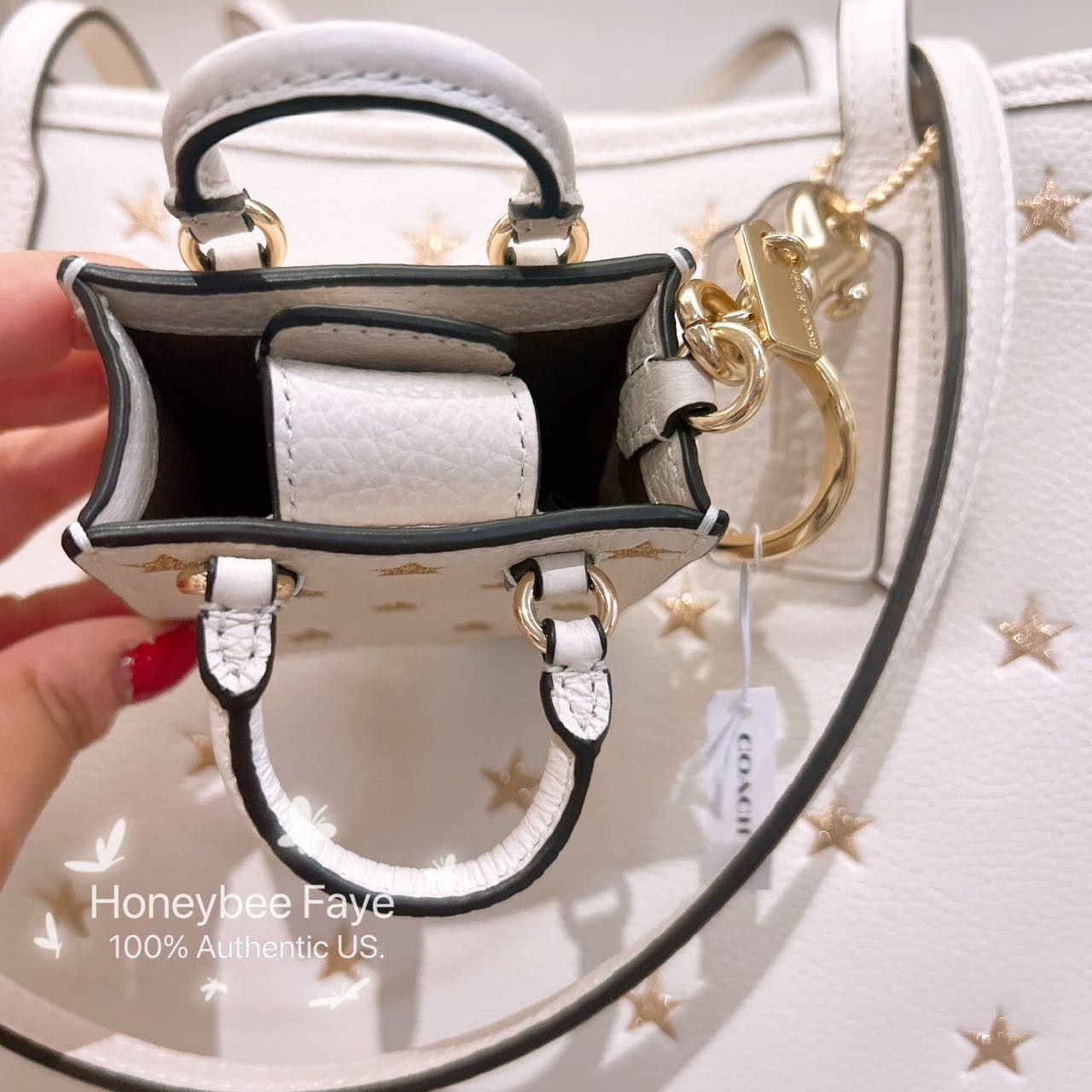Coach North/South Mini Tote Bag Charm With Star Print CX074 Size ONE SIZE - 5 Thumbnail
