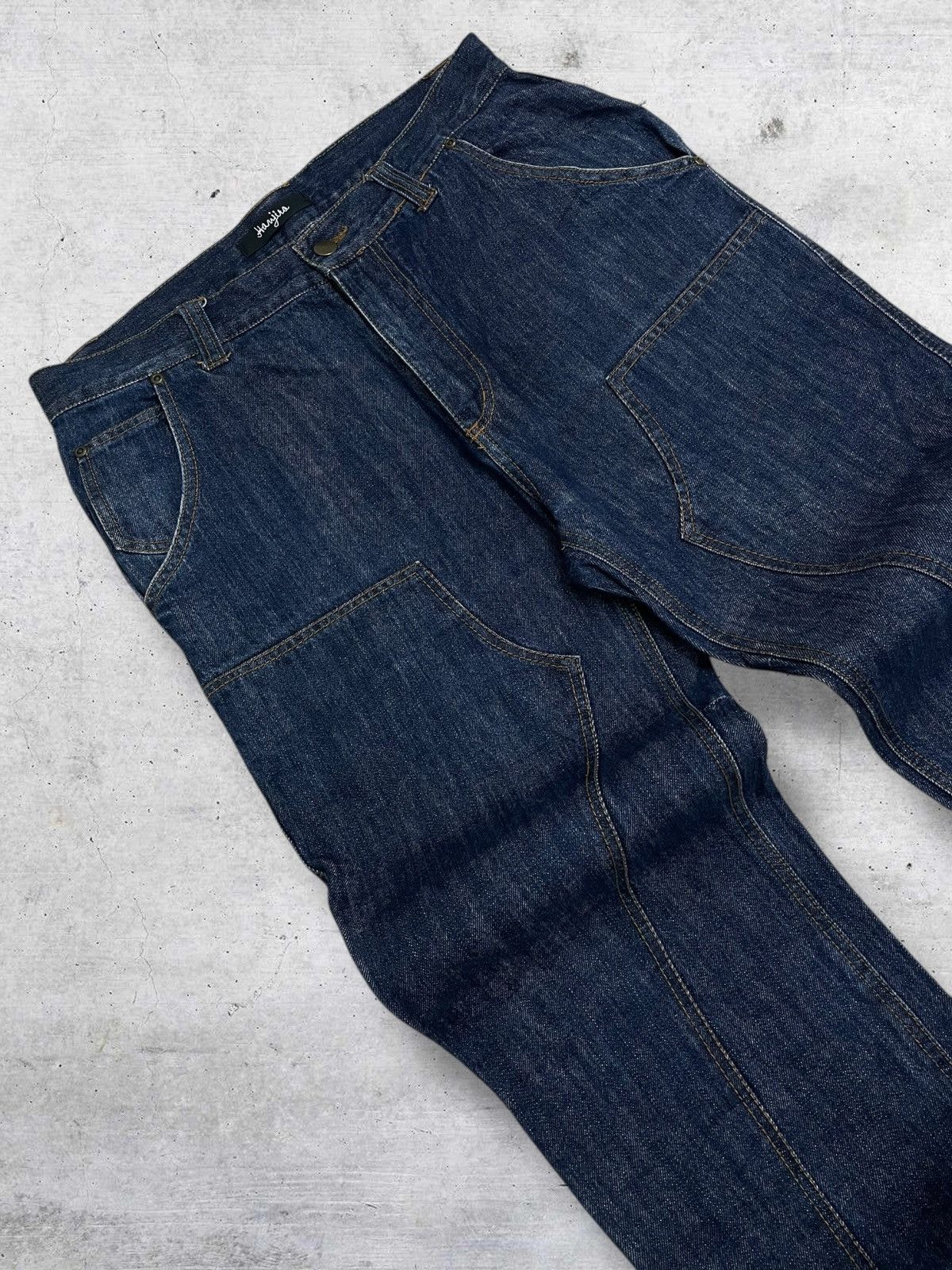 Japanese Brand VINTAGE HANJIRO HARAJUKU JAPAN DESIGNER DOUBLE KNEE DENIM Size US 32 / EU 48 - 7 Thumbnail