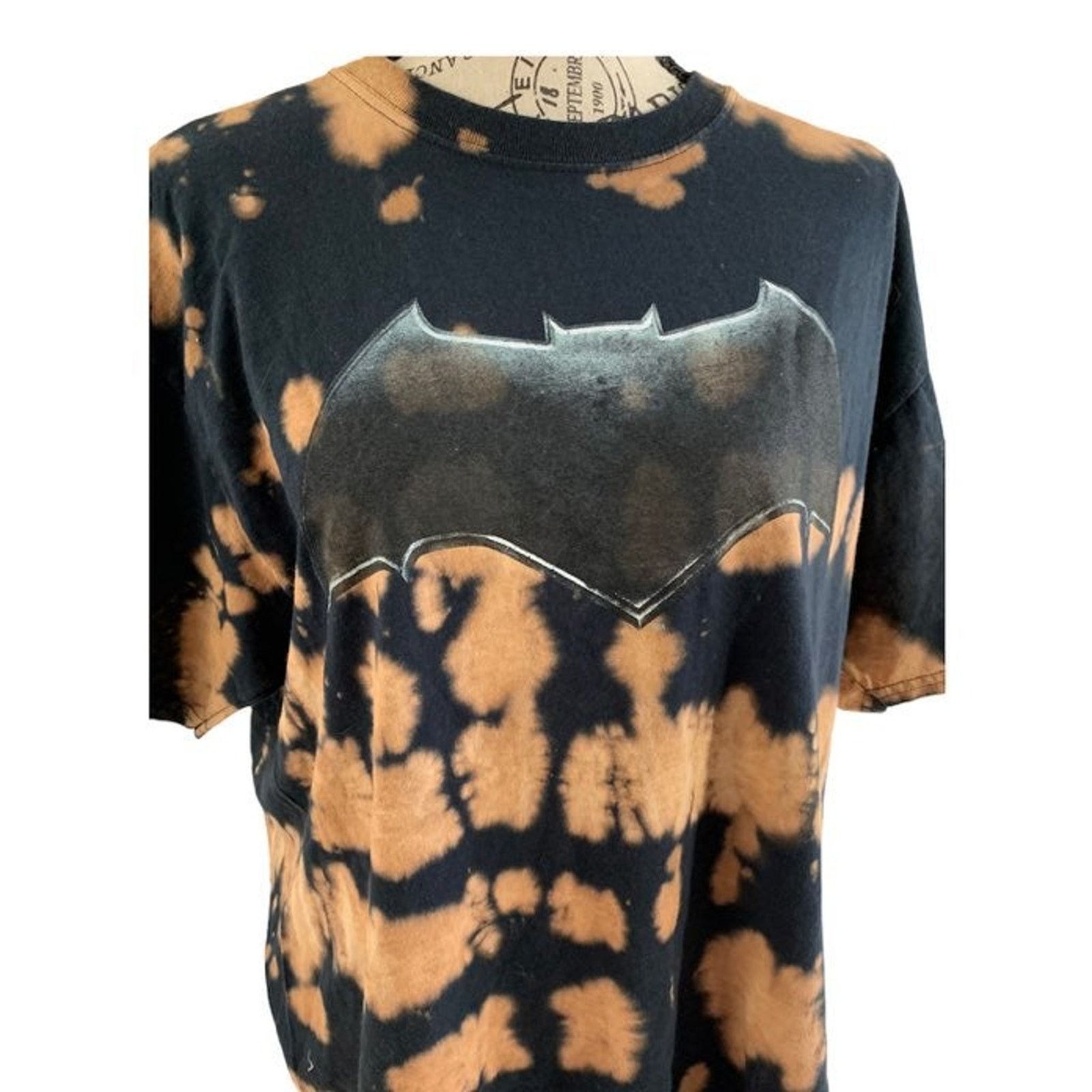 DC Comics Batman Justice League T-Shirt Mens Large Black Tie Dye Logo Size US L / EU 52-54 / 3 - 2 Thumbnail
