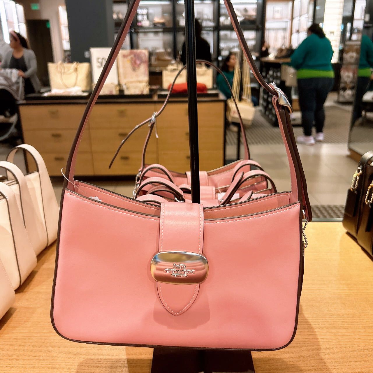 image of Coach Eliza Shoulder Bag Cp004 in Silver/True Pink, Women's