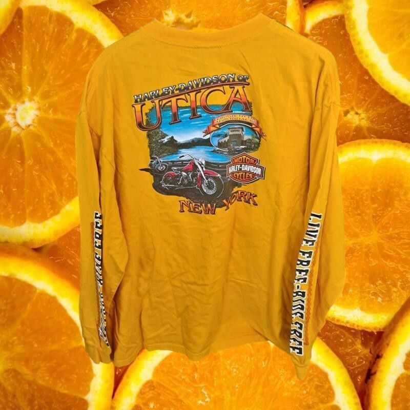 Harley Davidson Harley Davidson Utica Yellow Long Sleeve Shirt Size US XL / EU 56 / 4 - 4 Thumbnail