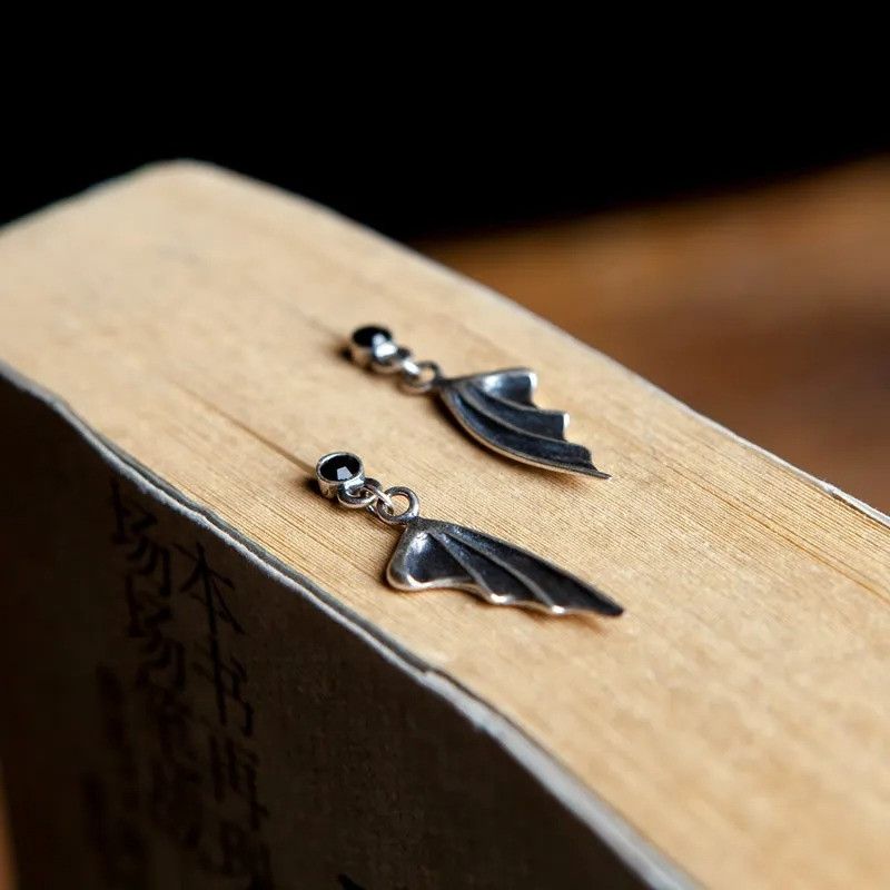 Jewelry Little Devil Wings Drop Earrings 925 Sterling Silver Gift Size ONE SIZE - 3 Thumbnail