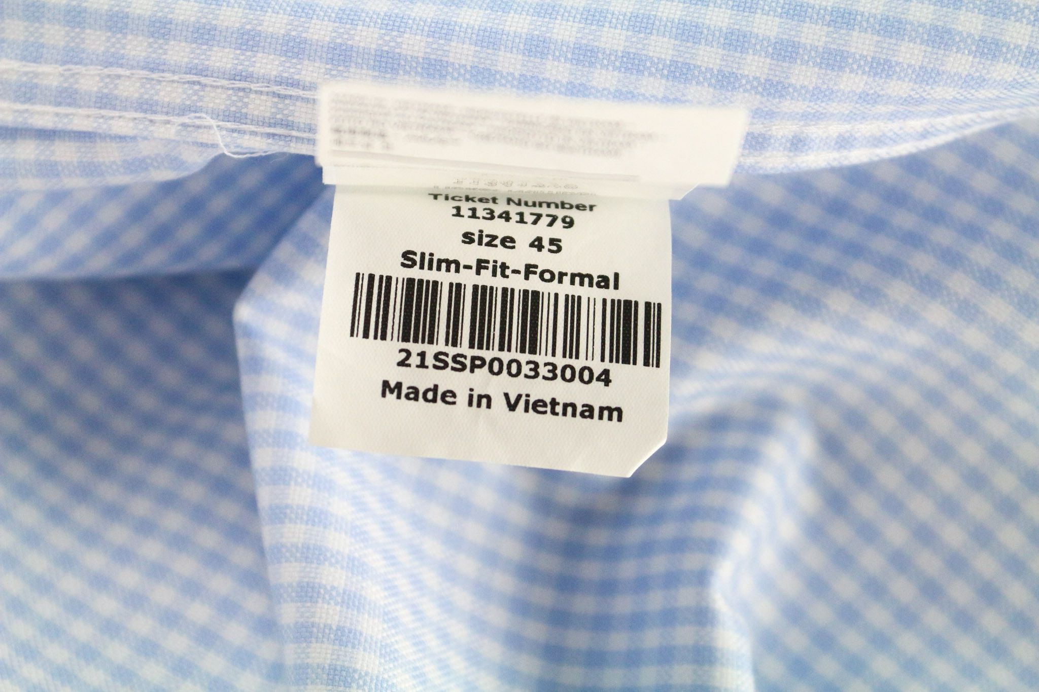 Suitsupply 45 Slim Blue Cotton Checked Button-Up 72844 Size 44R - 7 Thumbnail