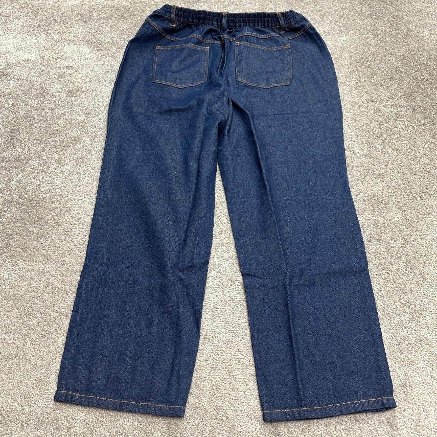 Vintage Woman Within Jeans Womens 22W Plus Size Denim Straight 36x28 Blue High Rise 5-Pocket Size 40" / US 18 - 2 Thumbnail