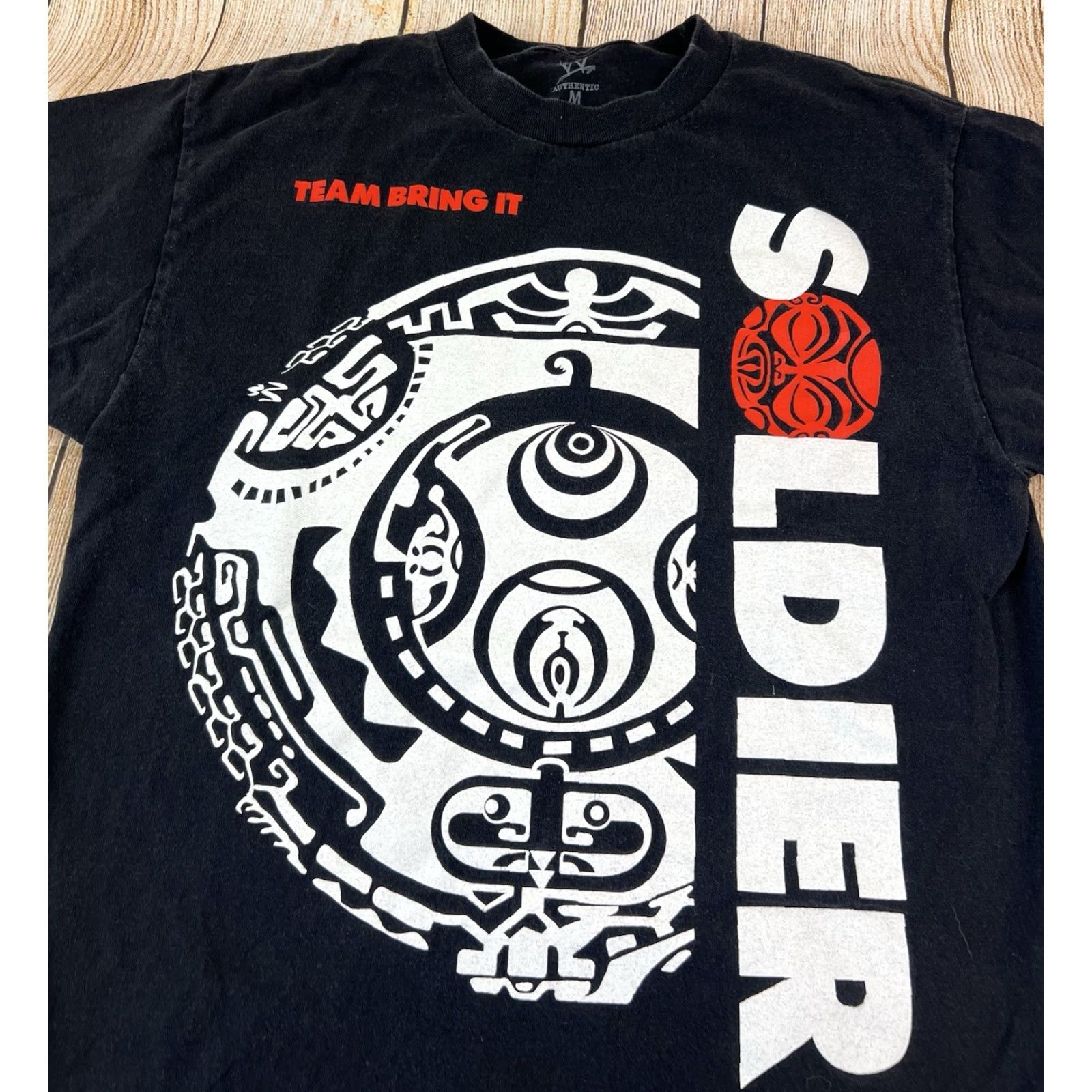 Vintage WWE The Rock Push The Pace Soldier Team Bring It Black T Shirt M Mens Short Sleeve Graphic Print Rock Soldier 90s? Size US M / EU 48-50 / 2 - 7 Thumbnail