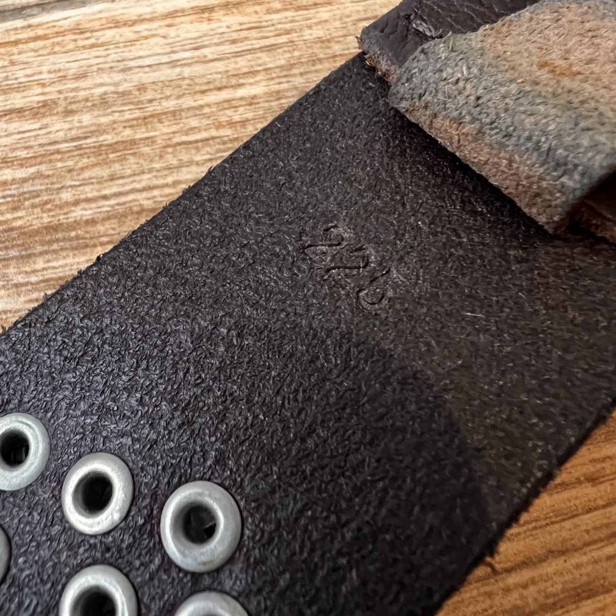 LIEBESKIND BERLIN 90s Y2K Grunge Brown Studded Belt Silver Size 36 - 6 Thumbnail