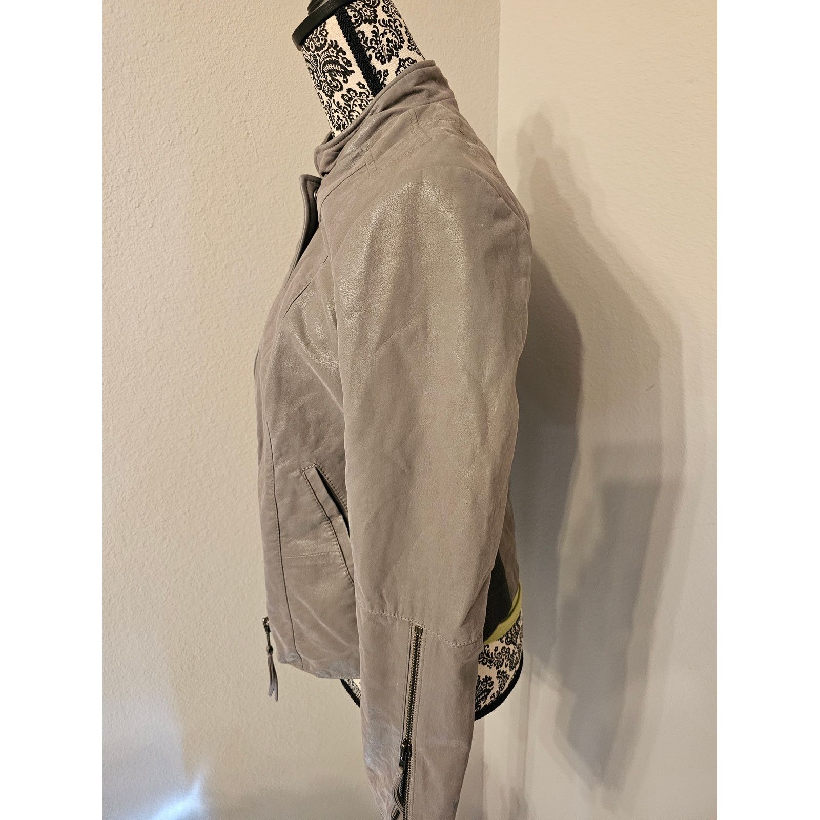 Free People Free People Grey Suede Moto Jacket Size 8 Size M / US 6-8 / IT 42-44 - 4 Thumbnail