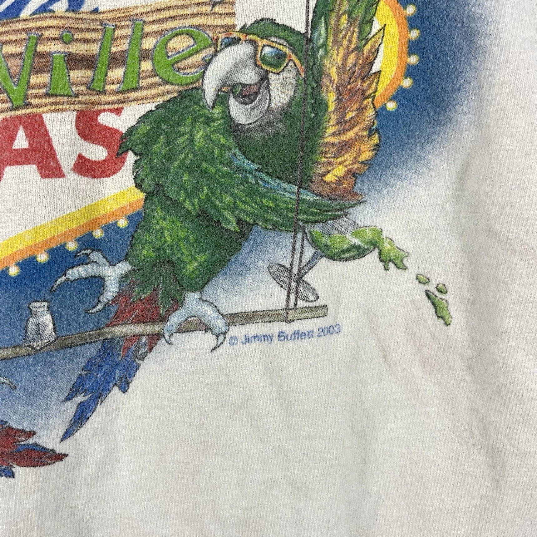 Hanes Vintage Margaritaville Jimmy Buffett T-Shirt Mens XL Parrot Las Vegas Y2K 2002 Size US XL / EU 56 / 4 - 3 Thumbnail