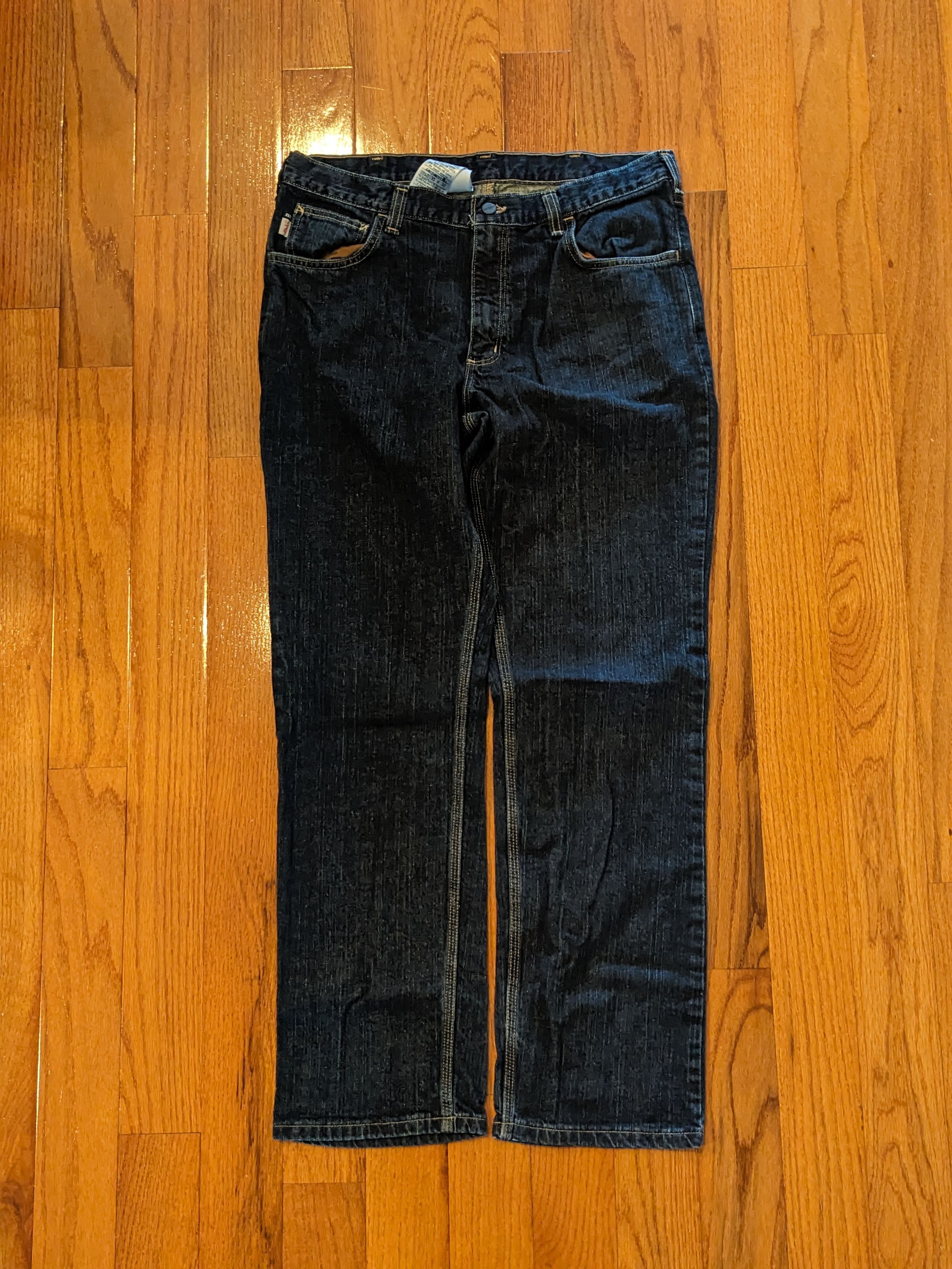Carhartt × Vintage Vintage Y2K Carhartt Fire Resistant 101814-972 35x32 Denim Size US 35 - 4 Thumbnail