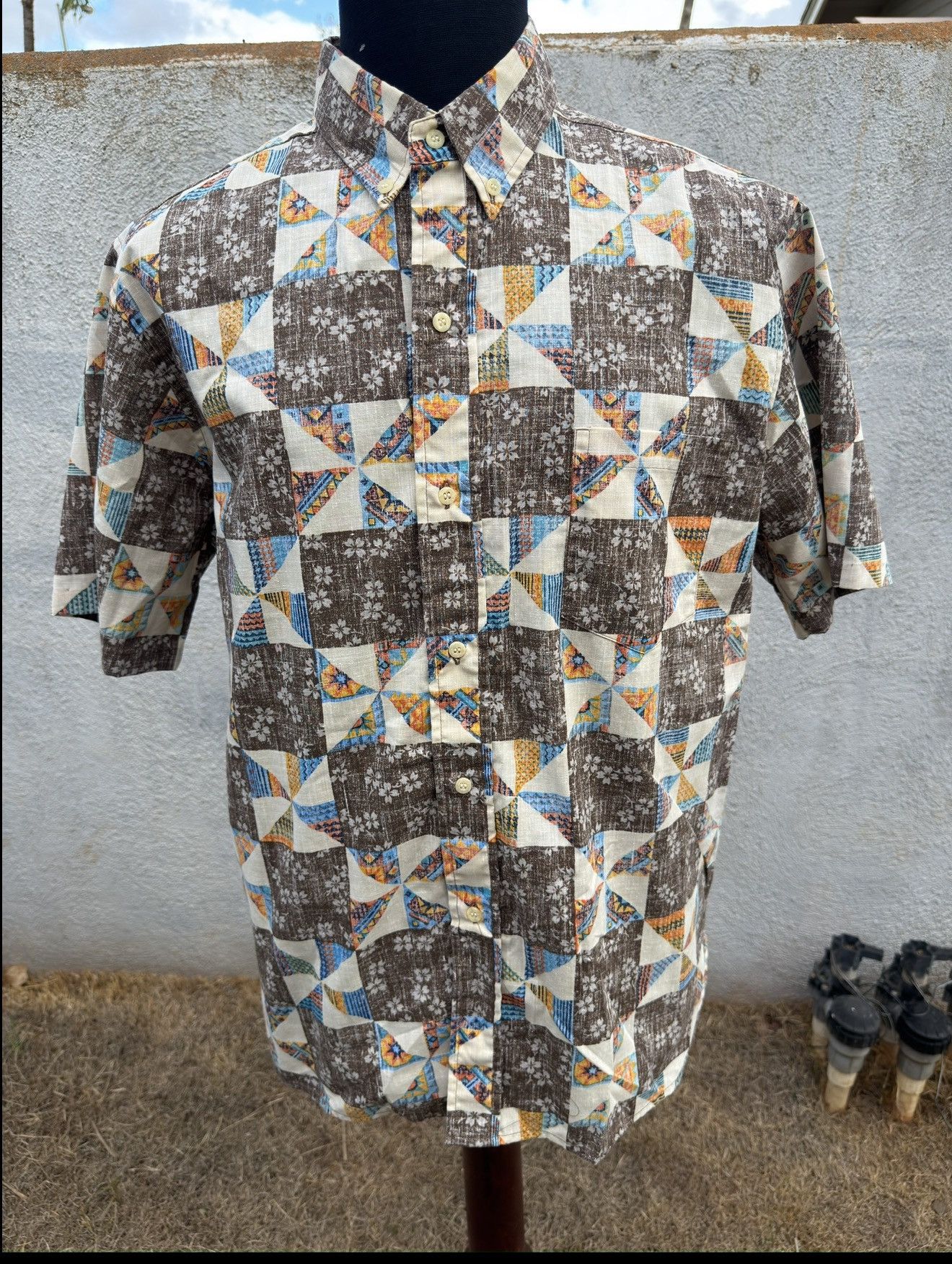 Reyn Spooner PreOwned Reyn Spooner Brown Hawaiian Print Men's L Size US L / EU 52-54 / 3 - 1 Thumbnail