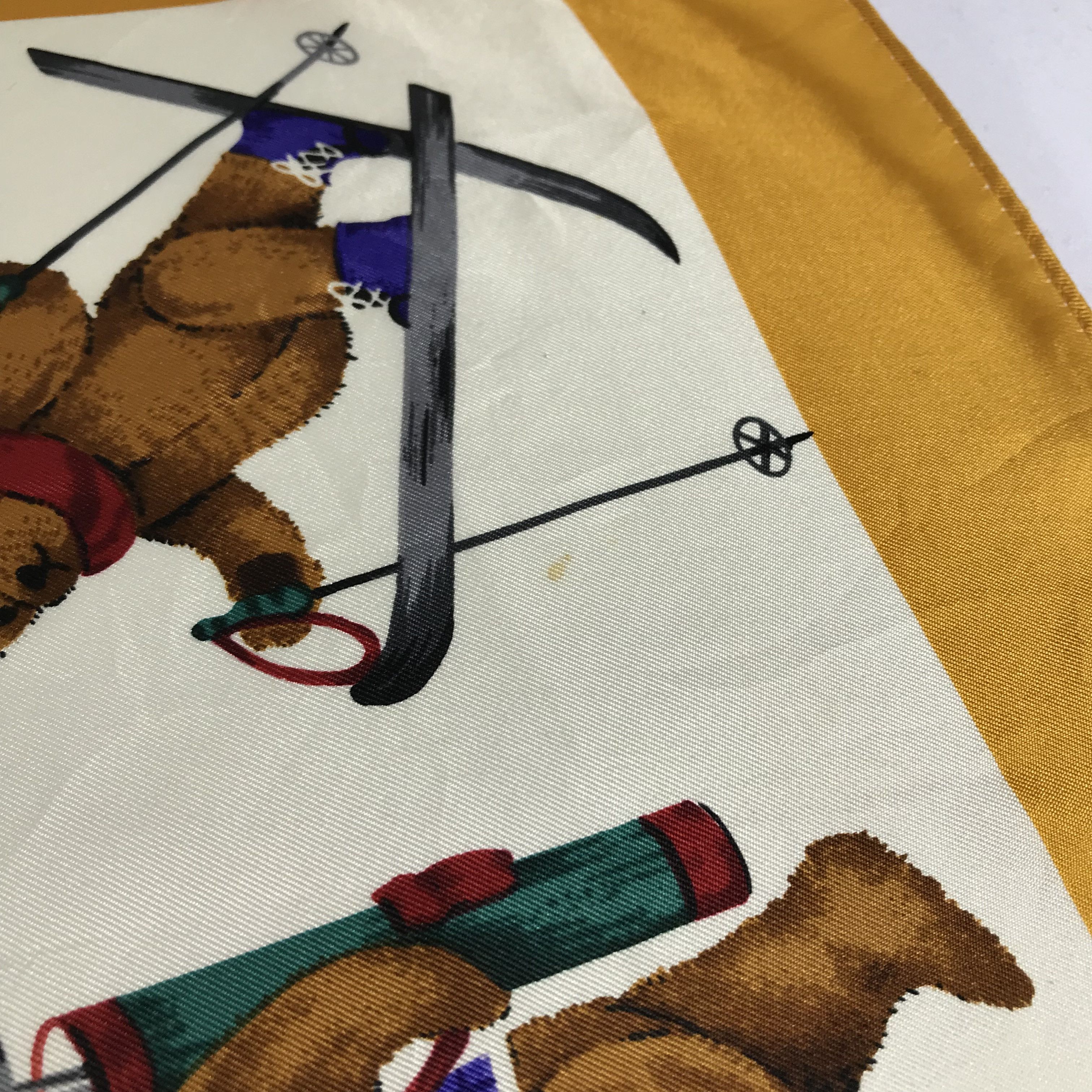 Japanese Brand Laura Bis Ski Teddy Bears Silk Scarf M206 Size ONE SIZE - 6 Thumbnail