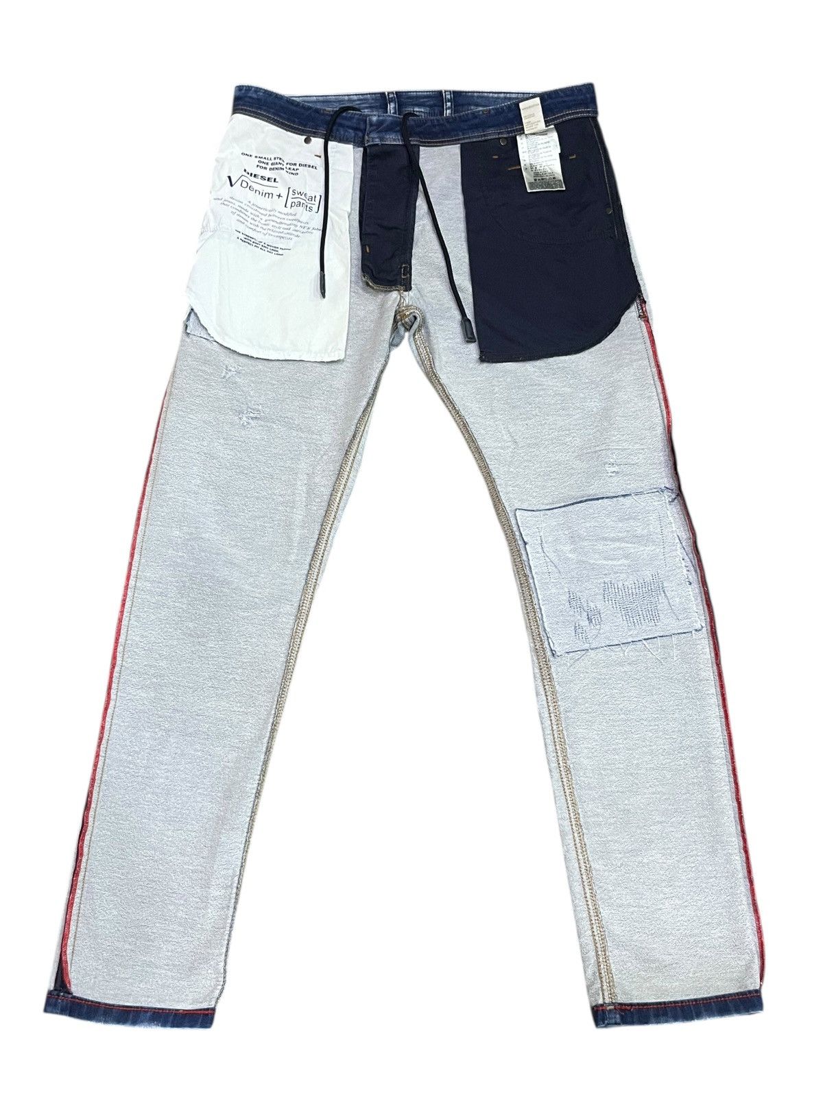 Diesel DIESEL ITALY Grunge Ripped Drawstring Waist Denim Sweatpants Size US 31 - 3 Thumbnail