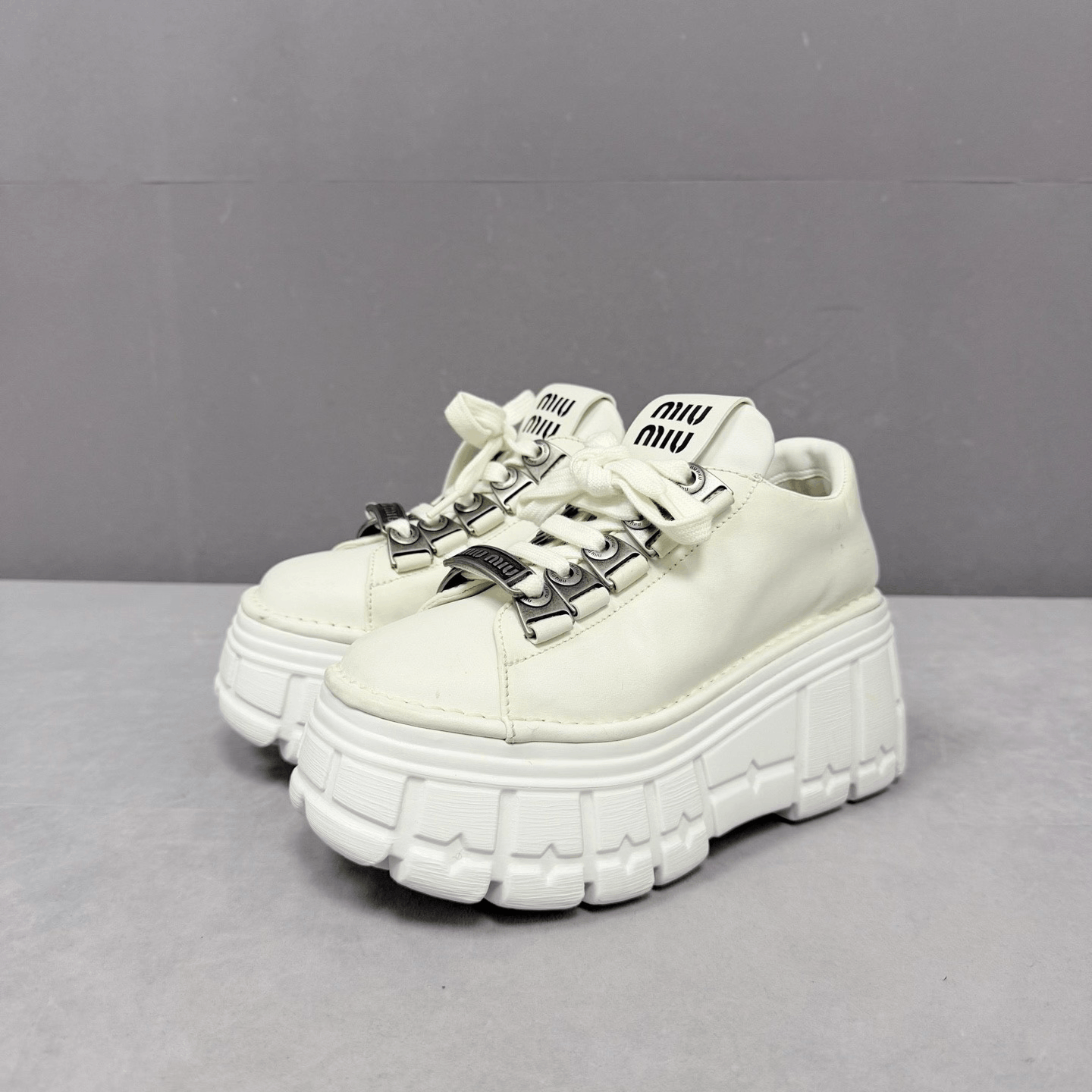 Miu Miu Miumiu Platform Derby Shoes Size US 4 / IT 34 - 1 Thumbnail