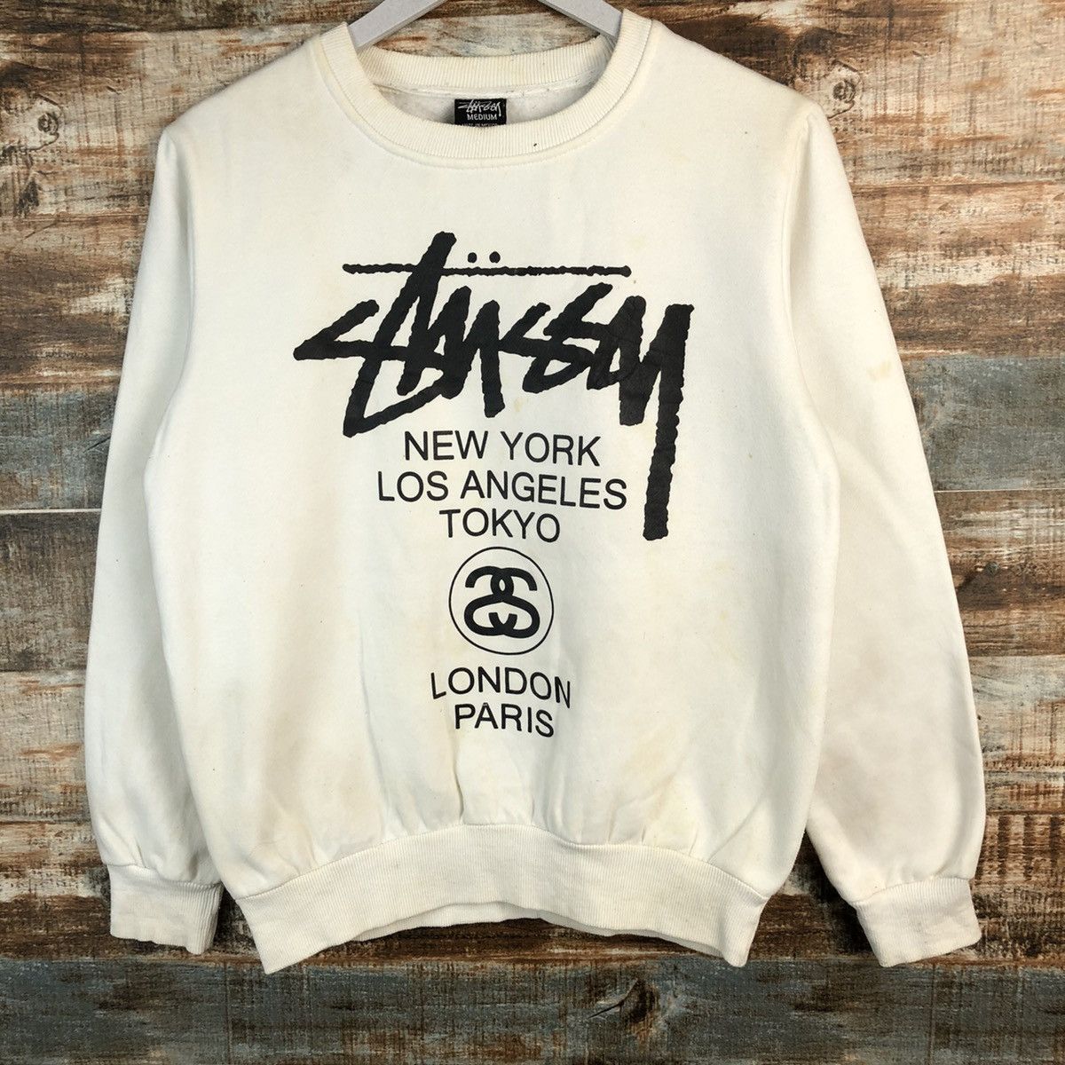 Stussy DL Stussy vintage White Sweatshirt #A1252 Size US S / EU 44-46 / 1 - 3 Thumbnail
