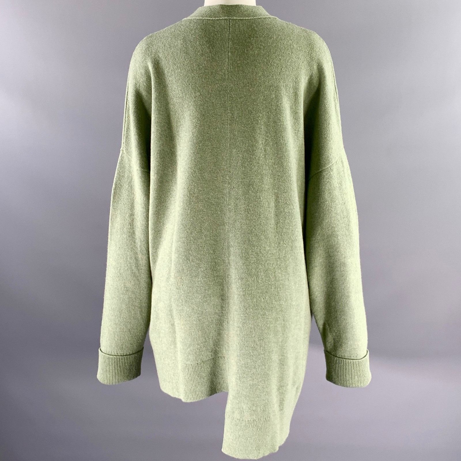 Loewe LOEWE Size M Green Sage Wool Blend Asymmetric Cardigan Size M / US 6-8 / IT 42-44 - 5 Thumbnail