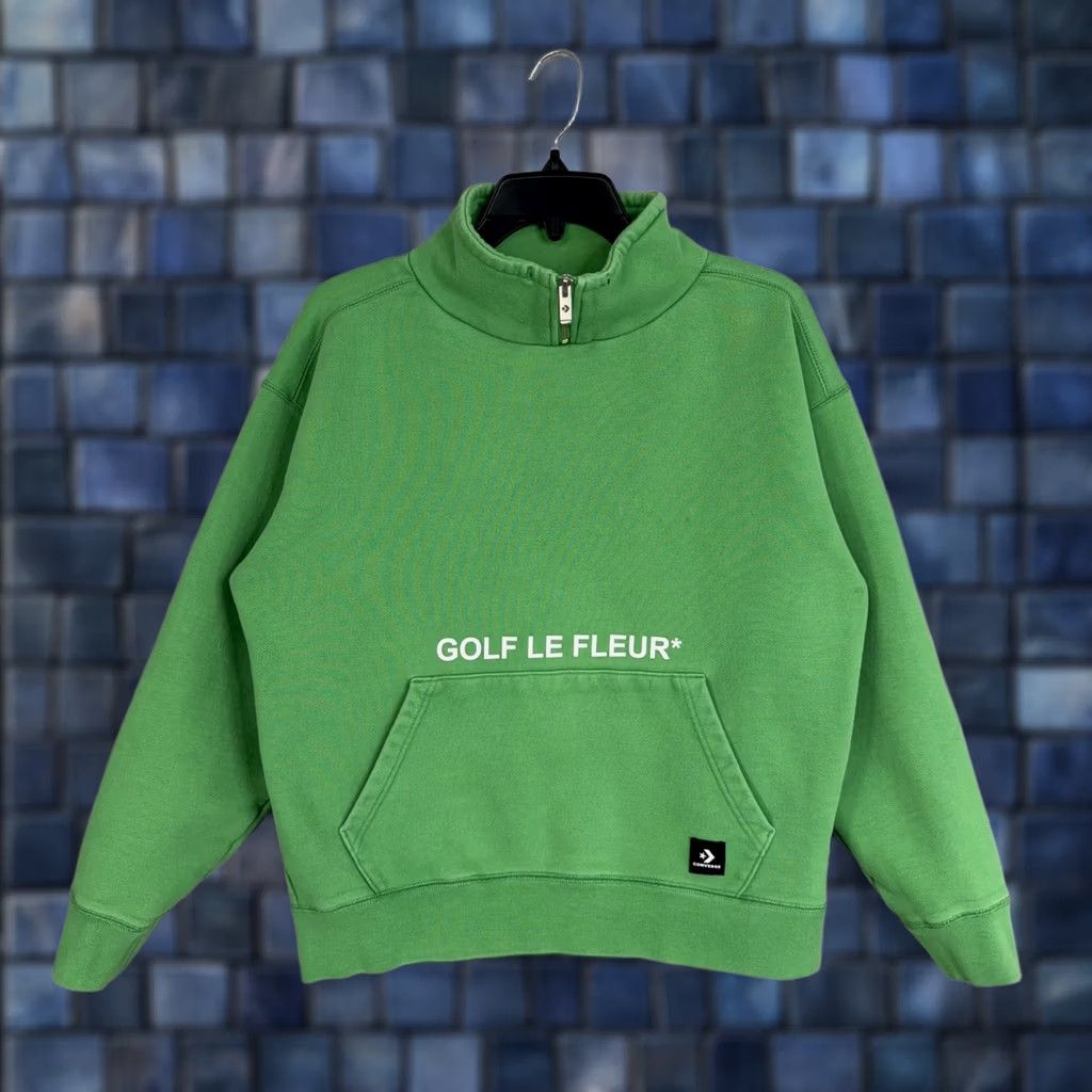 Converse Converse Sweatshirt Golf Le Fleur Adult Small Green Pullover 1/4 Zip Casual Mens Womens Size S / US 4 / IT 40 - 1 Thumbnail