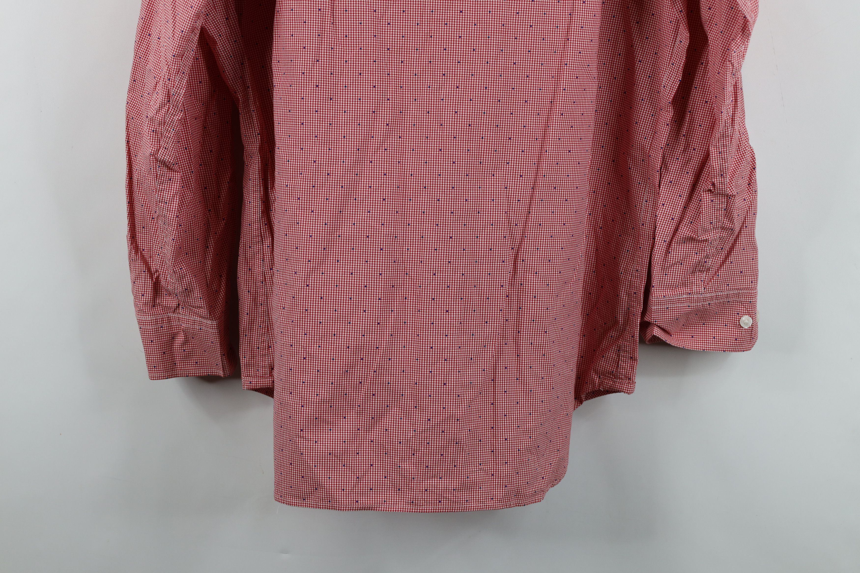 Vintage Thomas Pink Polka Dot Plaid Collared Button Down Shirt Red Size US XXL / EU 58 / 5 - 12 Thumbnail