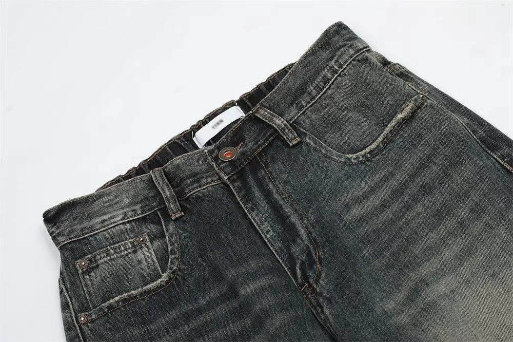 Japanese Brand × Jean Street retro washed distressed loose straight-leg jeans Size US 32 / EU 48 - 3 Thumbnail