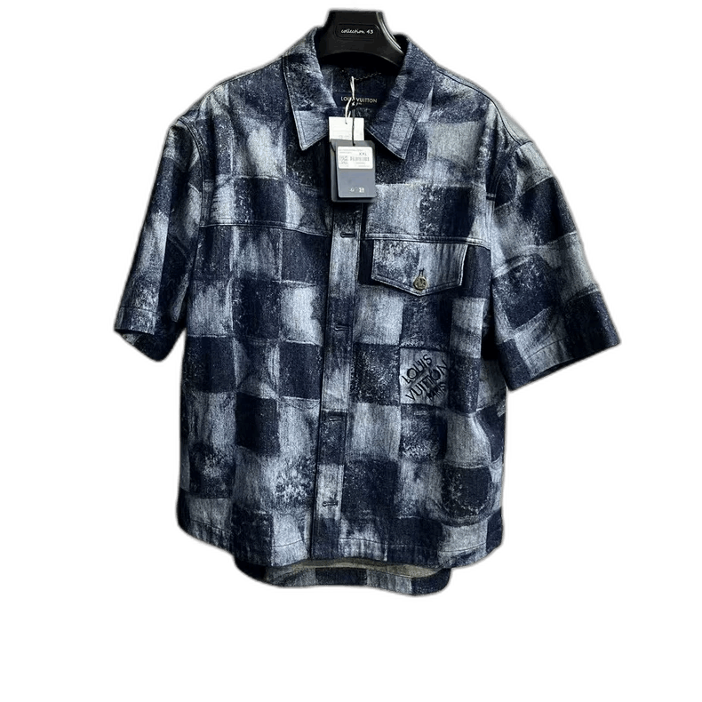 Louis Vuitton Louis Vuitton Blue Plaid Denim Short Sleeve Shirt Size US XXL / EU 58 / 5 - 1 Thumbnail