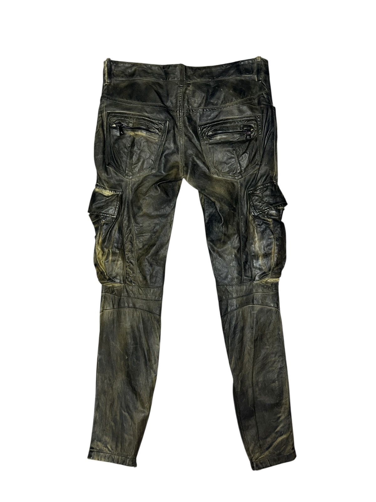 Balmain S/S 10 Decarnin Leather Cargo Trousers Size 26" / US 2 / IT 38 - 9 Thumbnail