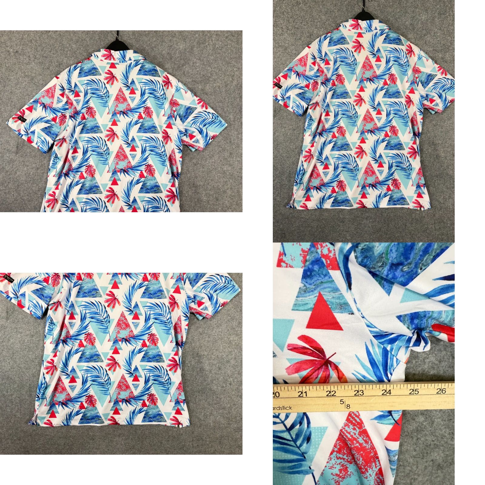 Vintage Yatta Polo Shirt Mens 2XL Blue White Floral Golf Performance Short Sleeve Outdoor Stretch Shirt Size US XXL / EU 58 / 5 - 8 Thumbnail