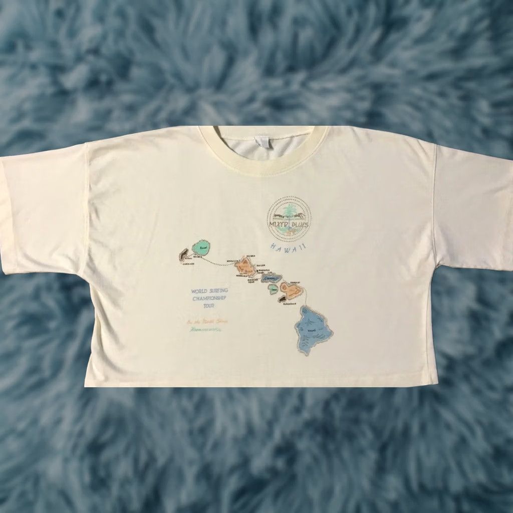 Vintage VINTAGE World Surf Championship Shirt 80s Hawaii Quiksilver OP 70s Crop Beige Womens Size ONE SIZE - 1 Thumbnail