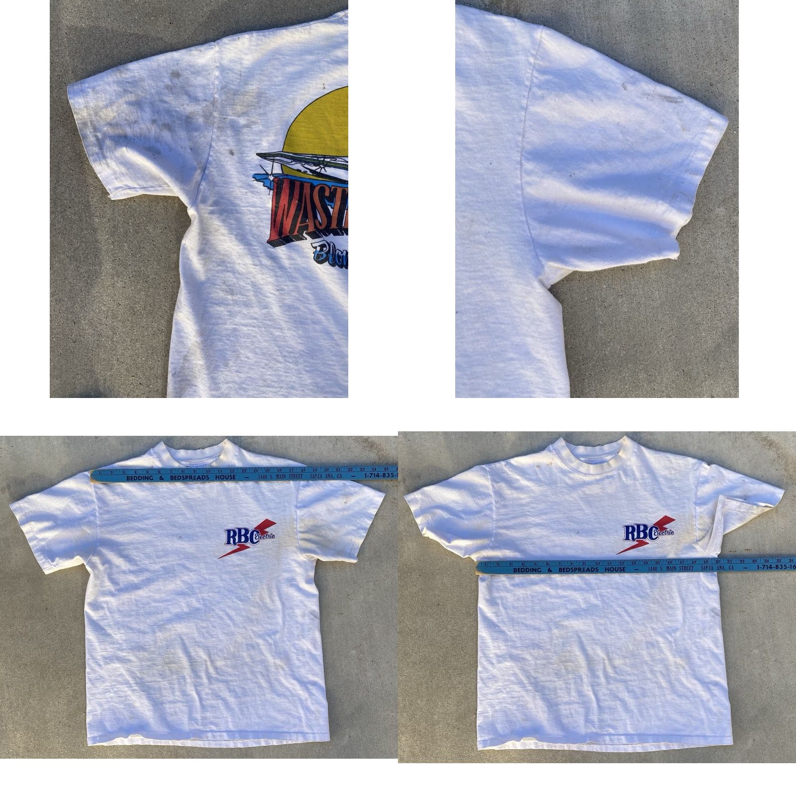 Hanes VINTAGE Hanes T-Shirt White Men L Graphic Print Blown Flatbottom Drag Boat 1980s Wasted Nights RBC Electric Size US L / EU 52-54 / 3 - 11 Thumbnail
