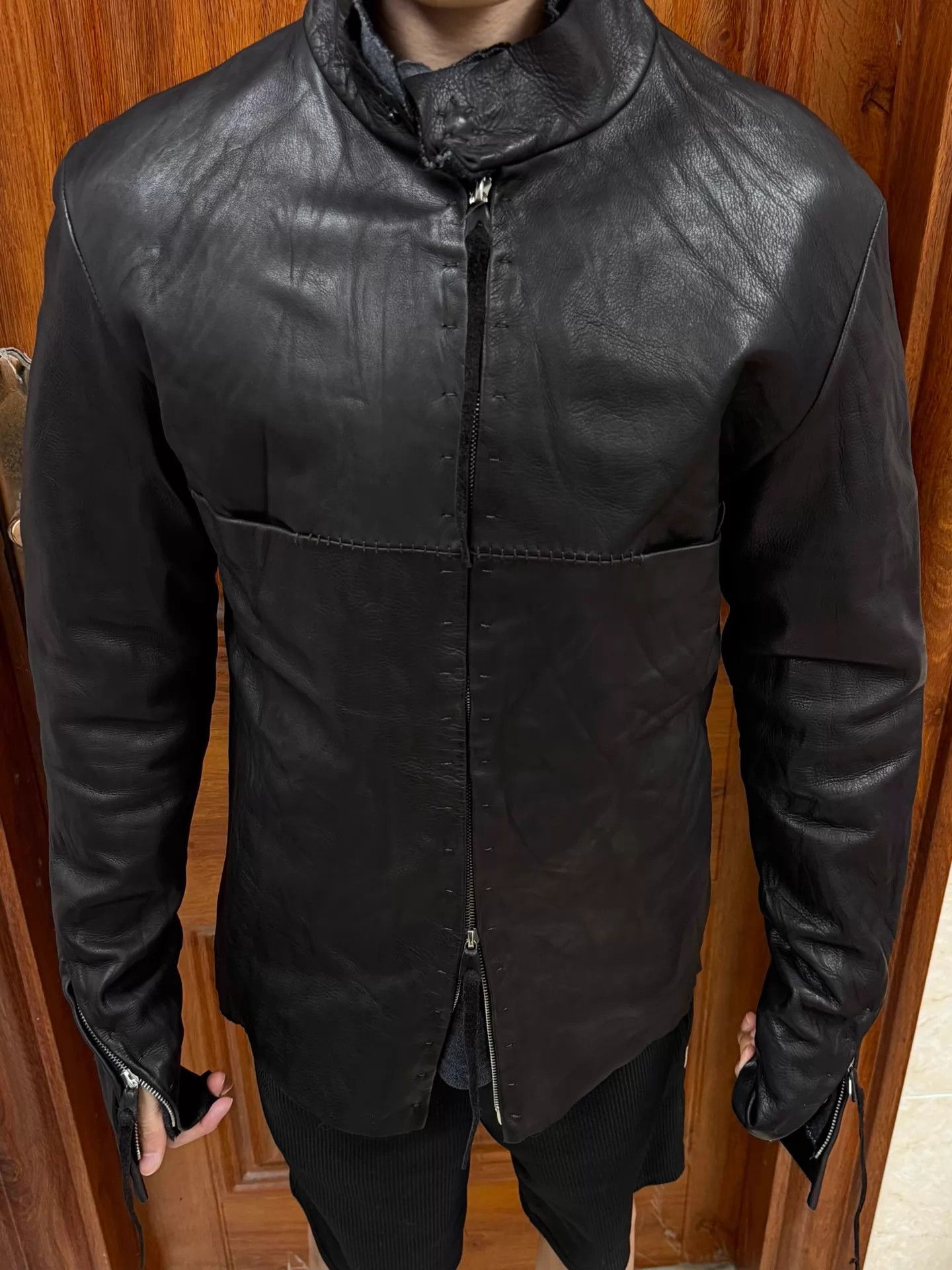 Ma+ M.A+ by Maurizio Amadei Silver Cross Leather Jacket sz52 Size US L / EU 52-54 / 3 - 1 Thumbnail