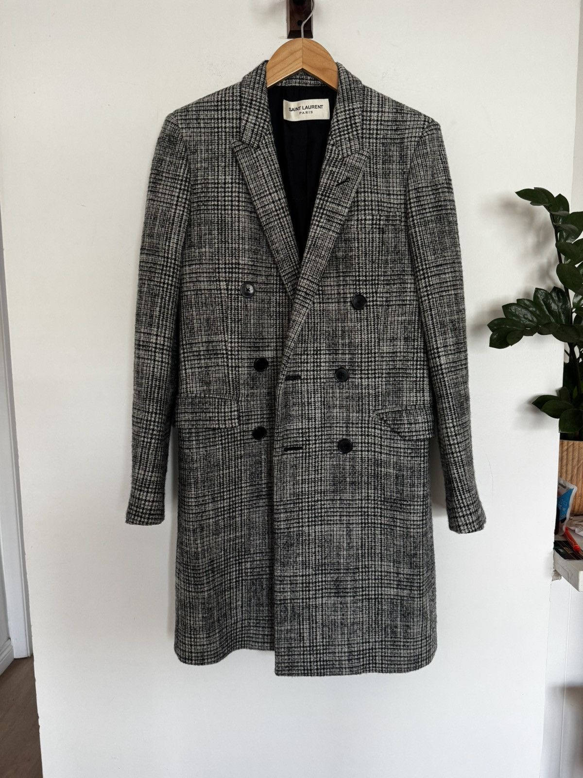Saint Laurent Paris Hedi FW13 plaid coat Size US S / EU 44-46 / 1 - 1 Thumbnail