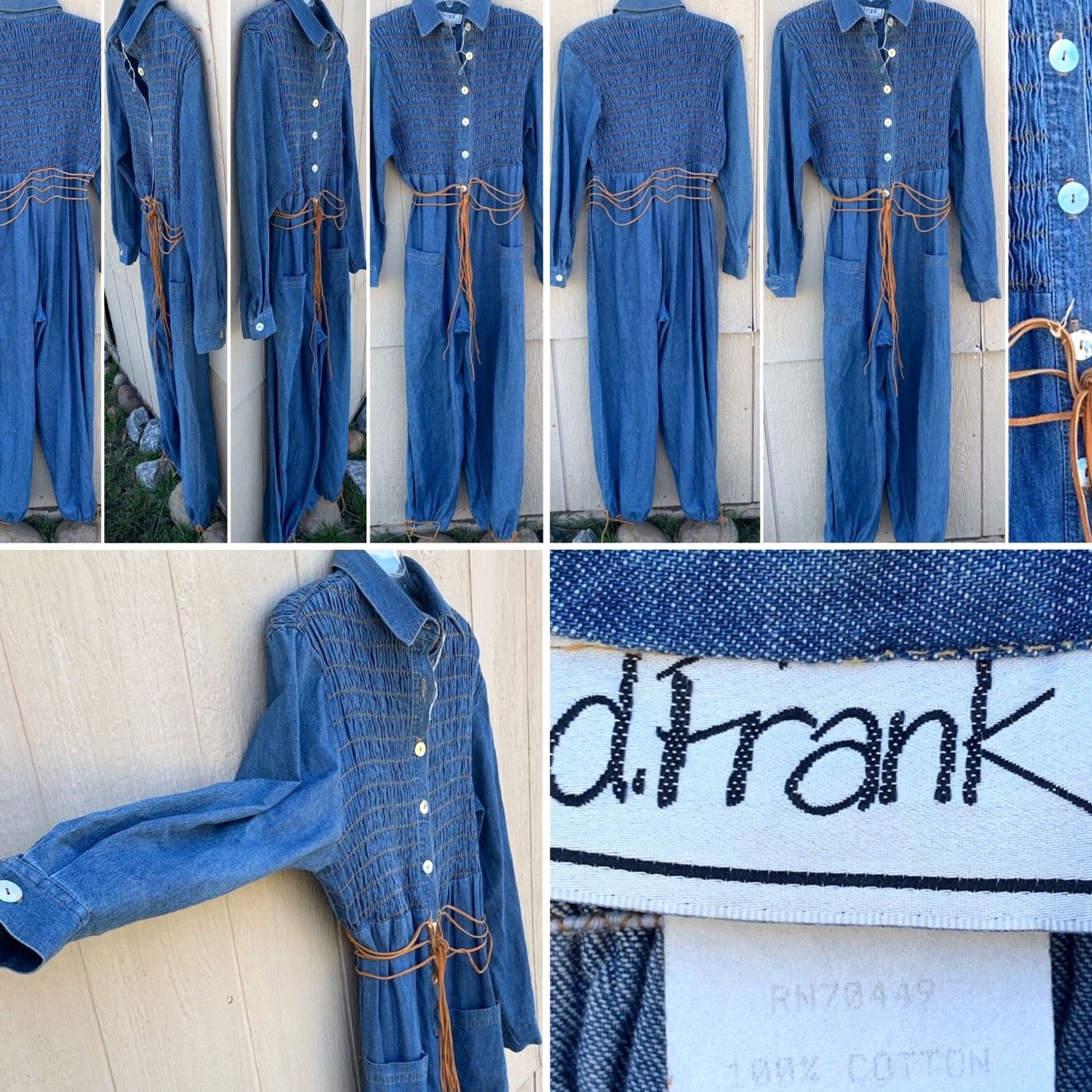 Vintage VINTAGE d. Frank Denim Jumpsuit Shirt 10 80s 90s Made In USA Blue Womens/Mens (see pics) Size 32" / US 10 / IT 46 - 2 Thumbnail