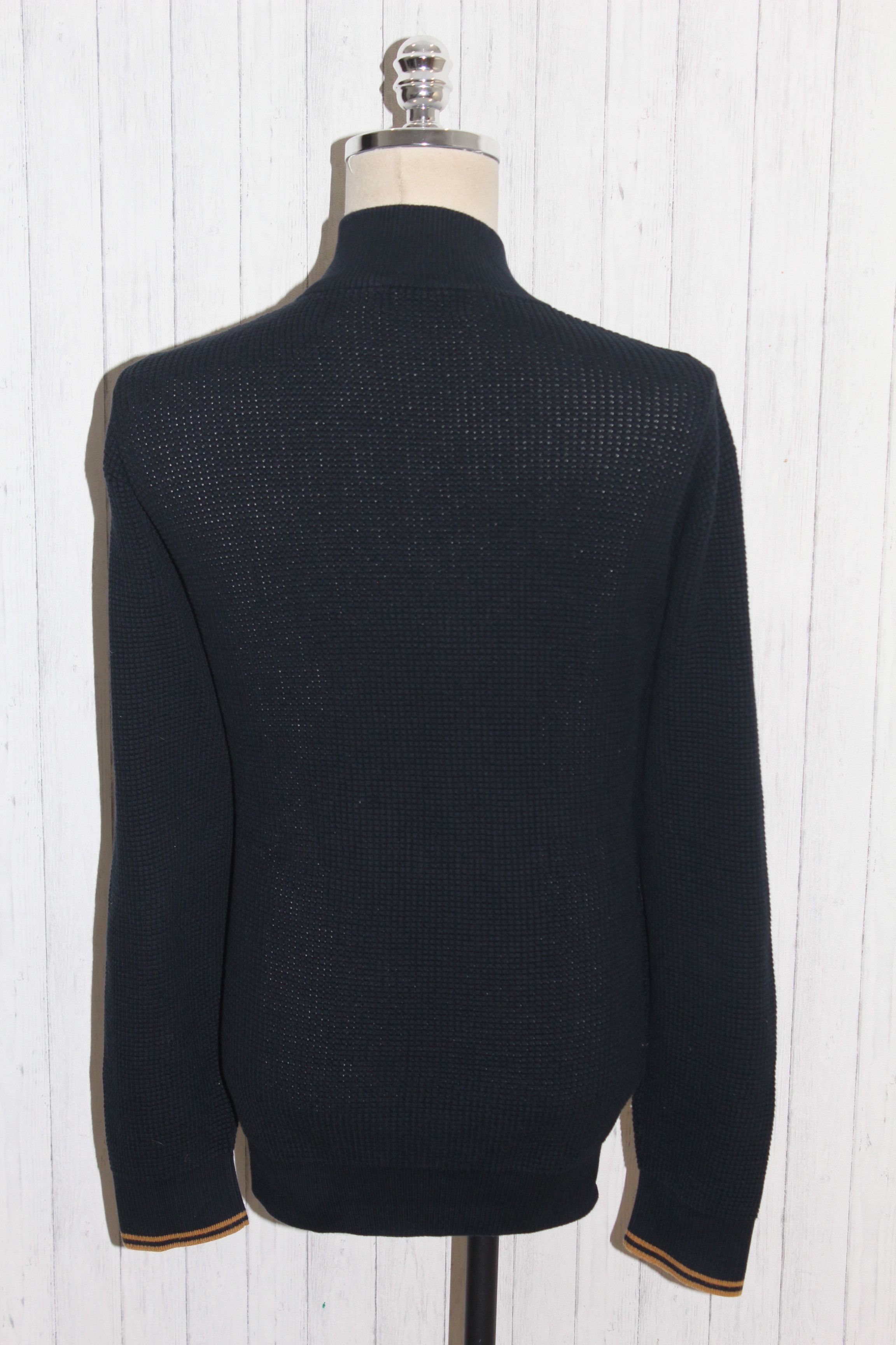 Fred Perry Fred Perry Zip Neck Knitted Blue Jumper Size XL Size US XL / EU 56 / 4 - 5 Thumbnail