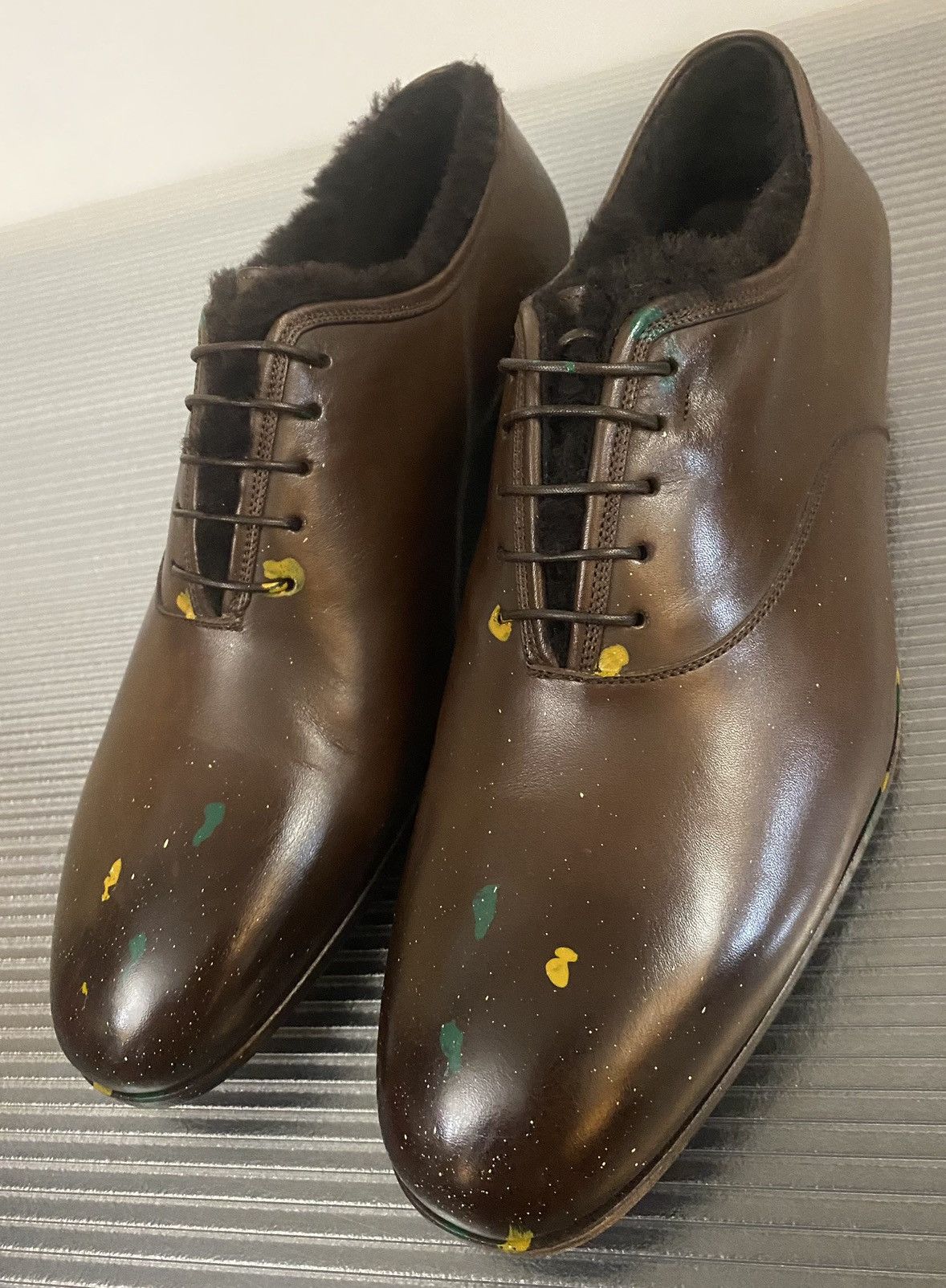 Salvatore Ferragamo Ferragamo 🇮🇹 Rodeo Calf Andy Warhol Shearling Derby 10 EE NEW Size US 10 / EU 43 - 9 Thumbnail