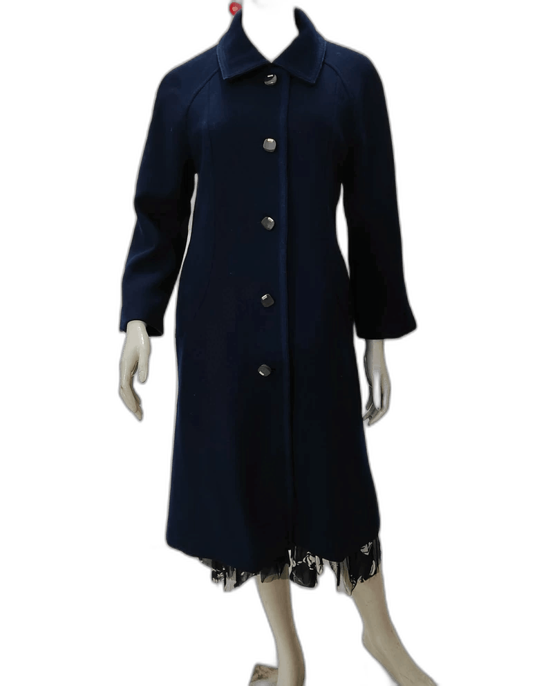 Givenchy Givenchy Vintage Long Navy Blue Alpaca Coat -2507 Size US M / EU 48-50 / 2 - 1 Thumbnail