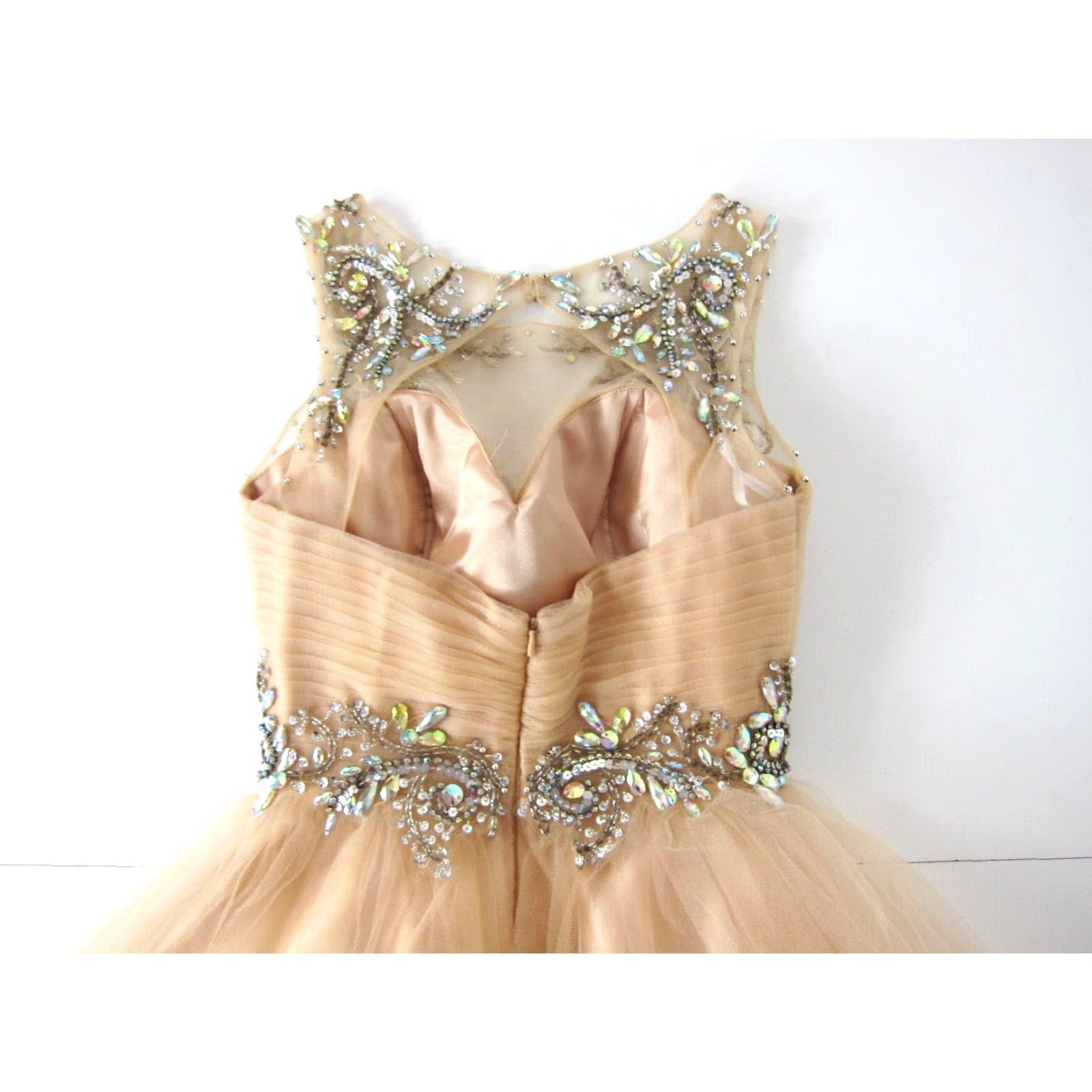Vintage VINTAGE Juliet Pink Lace Diamond Beaded Ruched Sleeveless Prom Party Dress XS Size XS / US 0-2 / IT 36-38 - 5 Thumbnail