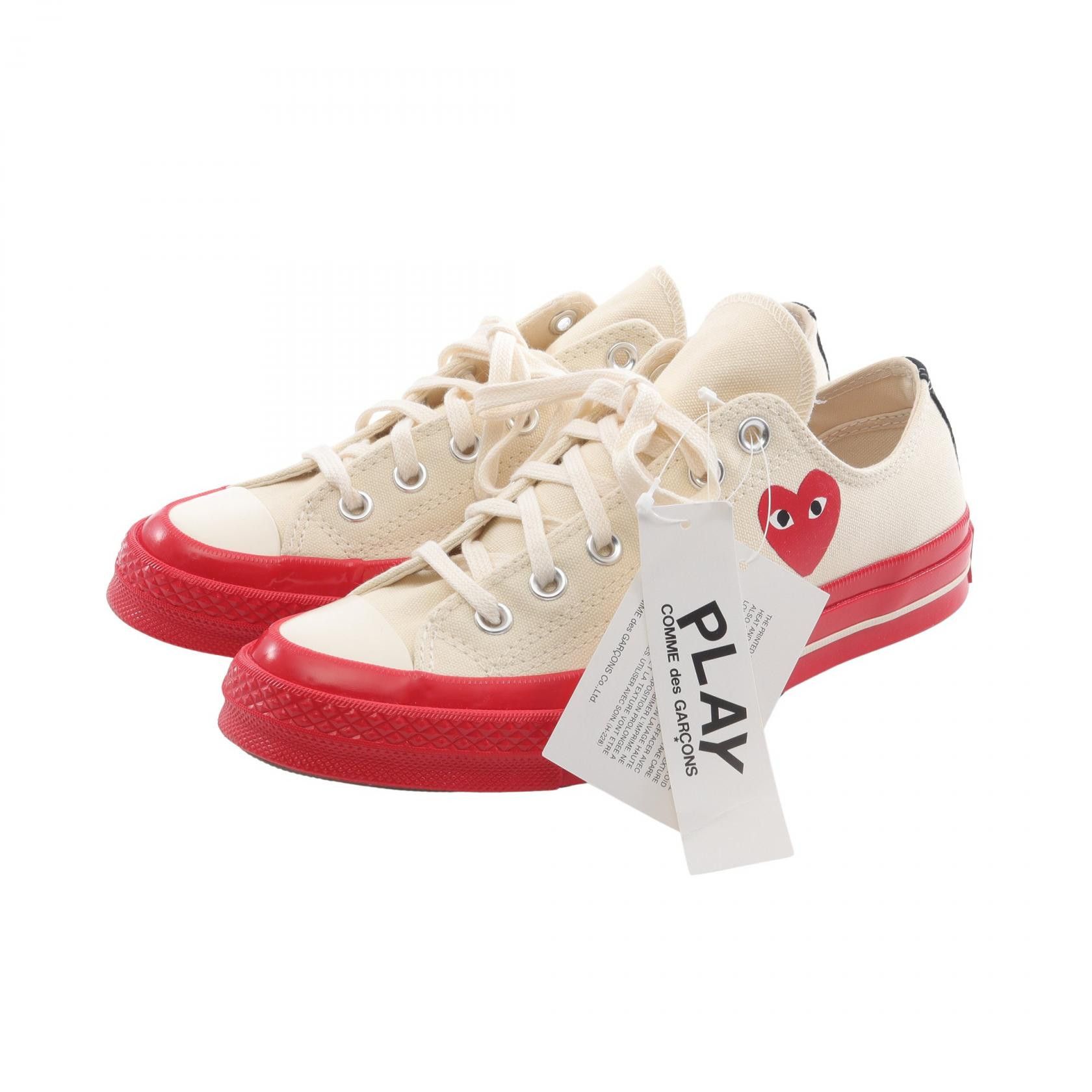 Comme des Garcons Comme des Garcons Comme des Garcons Play Comme des Garcons Converse Canvas Sneakers Textile Shoes AZ-K123-001-211 DUTY FREE for USA Size ONE SIZE - 1 Thumbnail